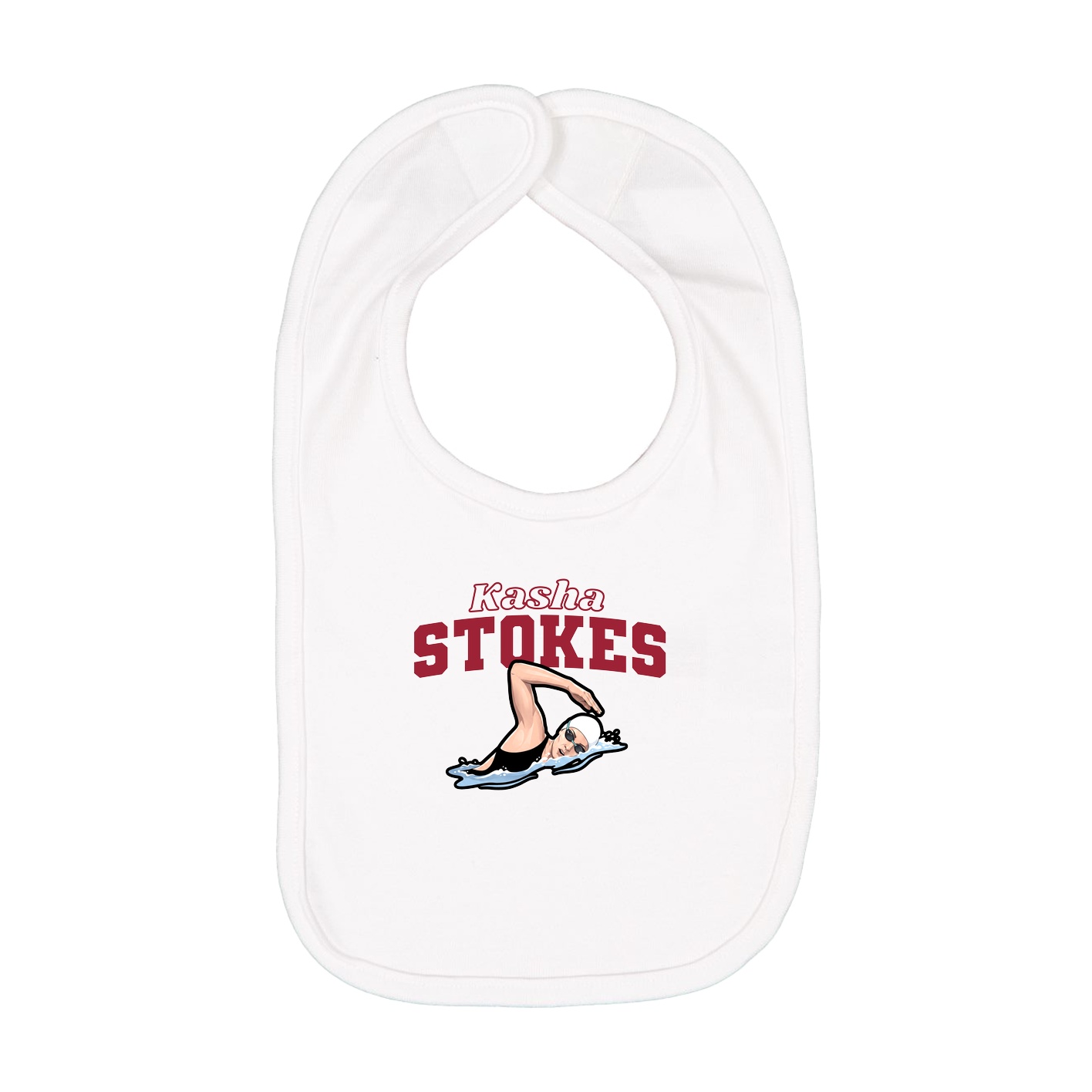 Infant Bib — Name Arch in White