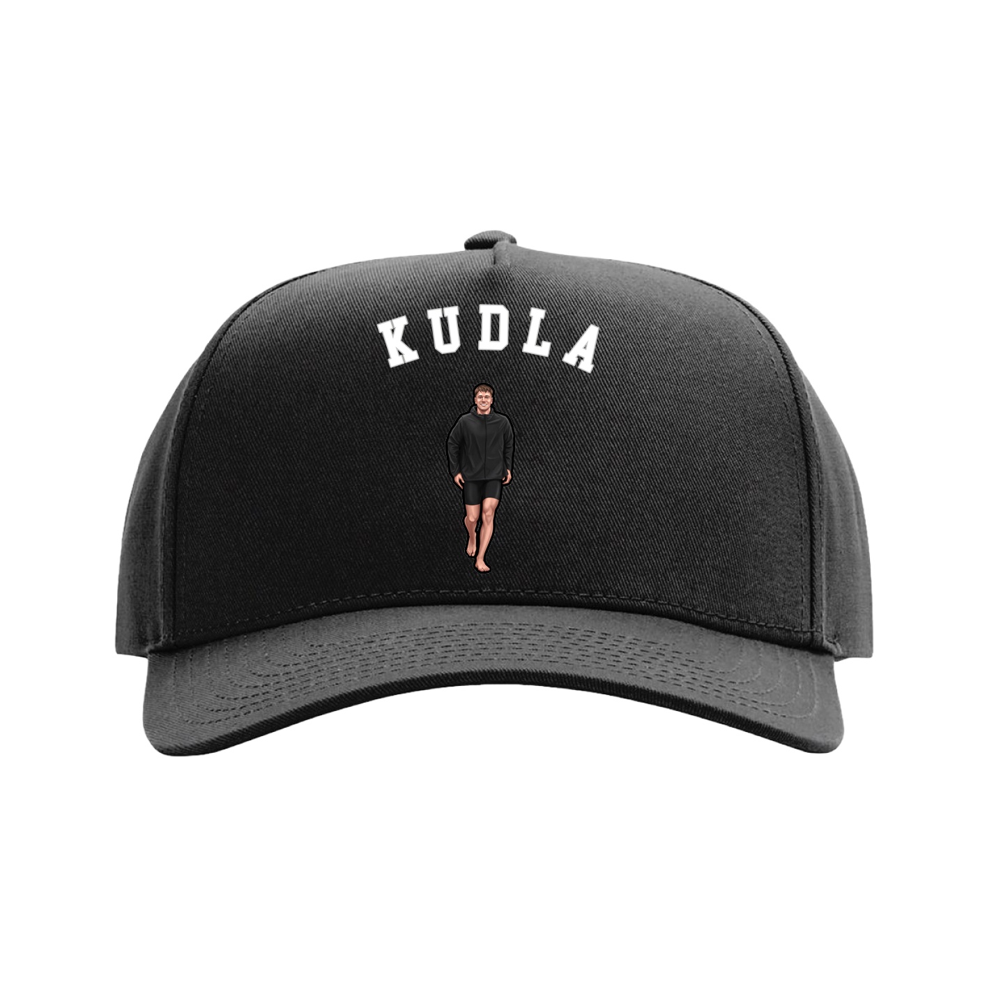 Full Fabric Five-Panel Champ Cap — Shirsey Arch in Black