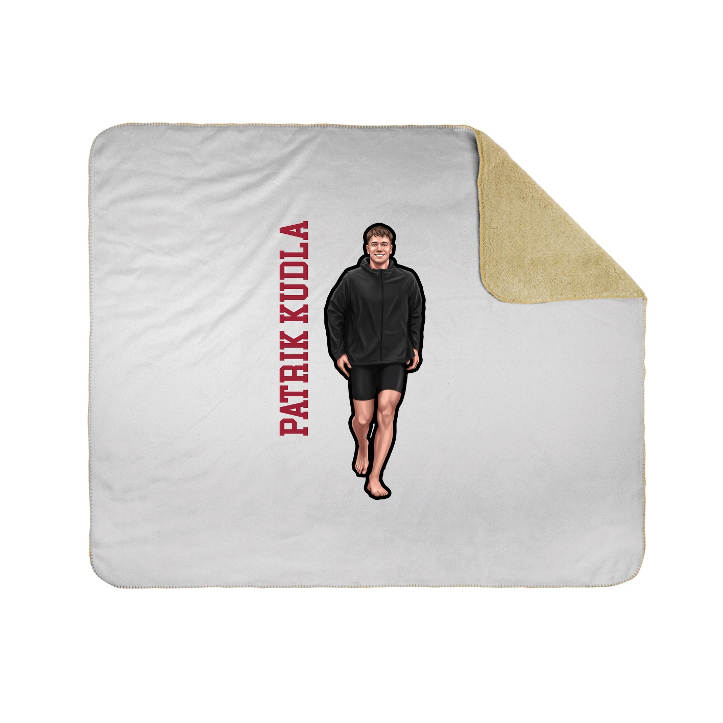 Throw Blanket — Name Vertical in White