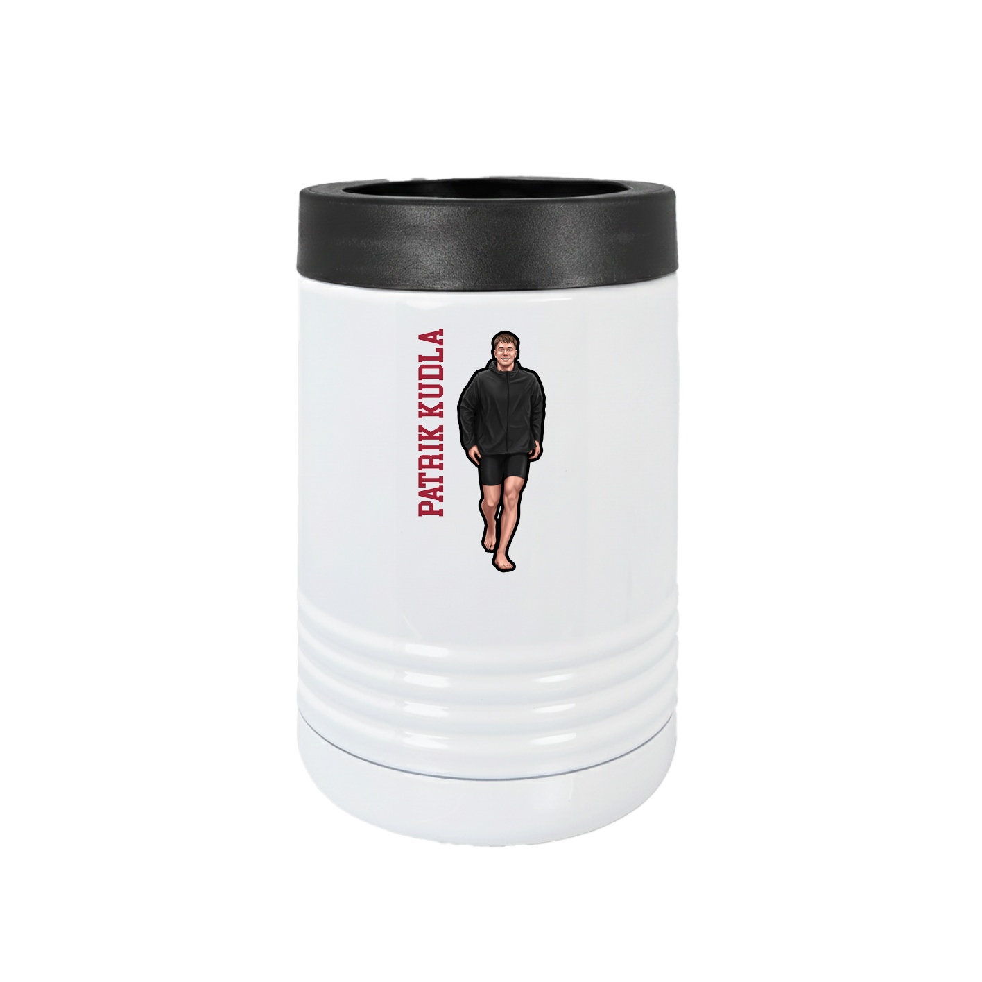 Beverage Holder — Name Vertical in White