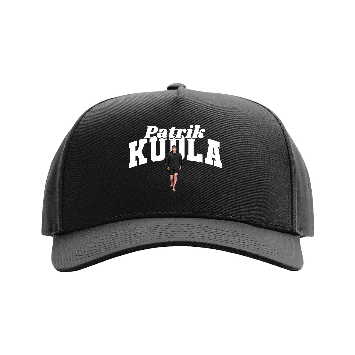 Full Fabric Five-Panel Champ Cap — Signature Arch in Black