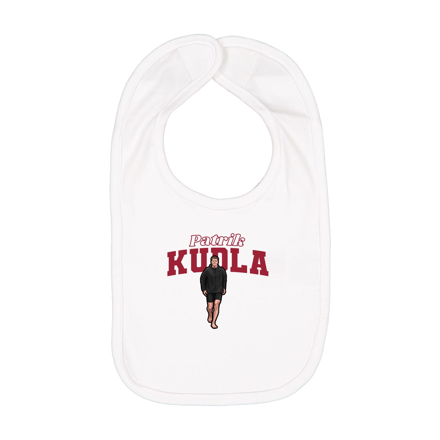 Infant Bib — Name Arch in White