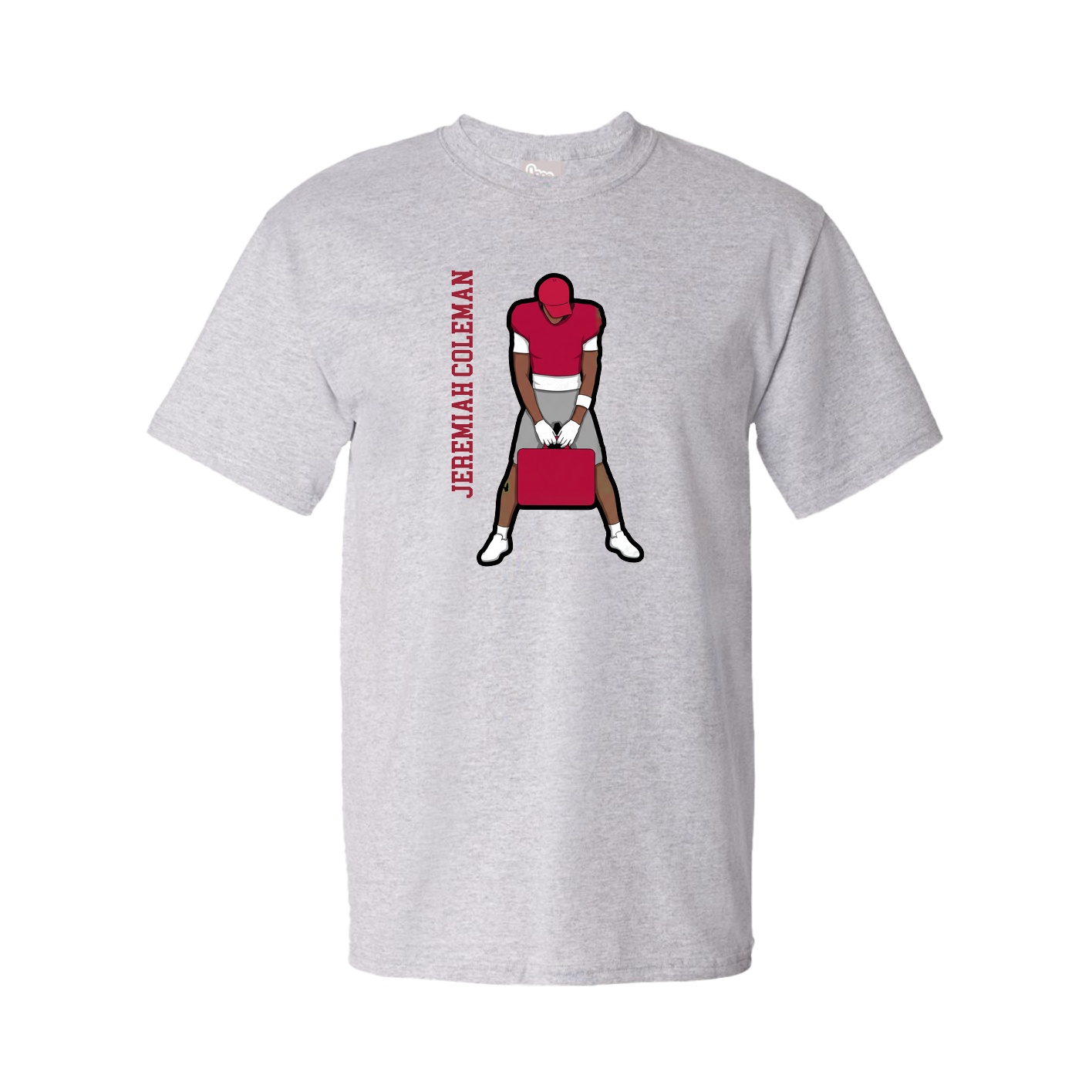 Youth Tee — Name Vertical in Grey