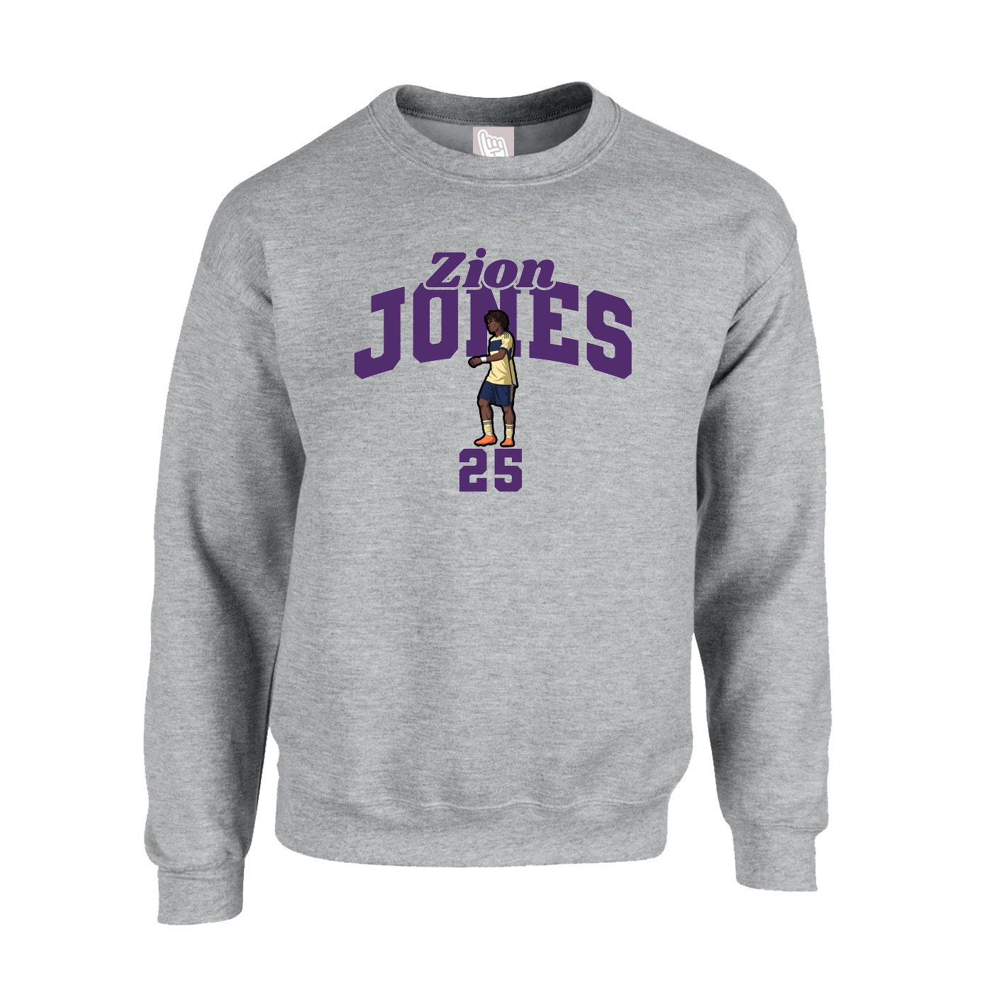 Fleece Crew — Signature Arch in Grey