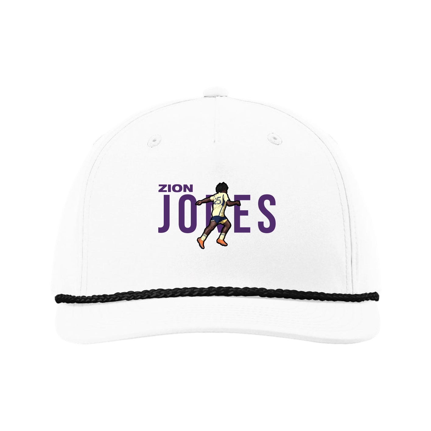 Five-Panel Classic Rope Cap — Player Name in White