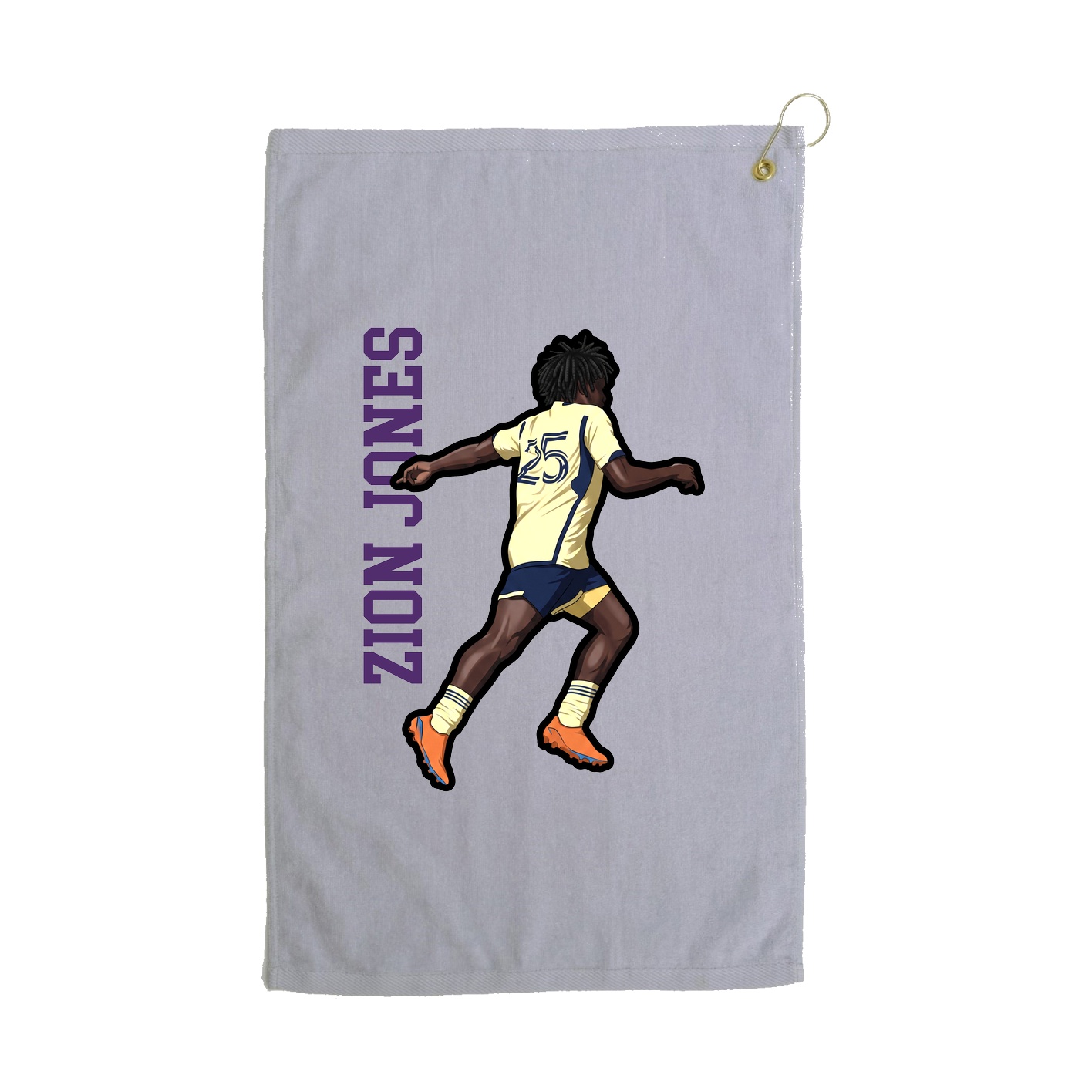 Golf Towel — Name Vertical in Grey