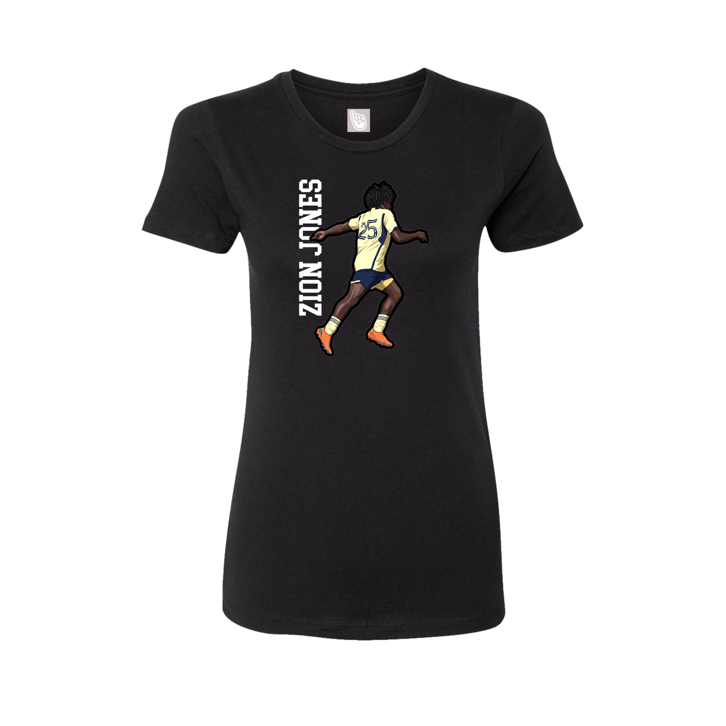 Womens Tee — Name Vertical in Black