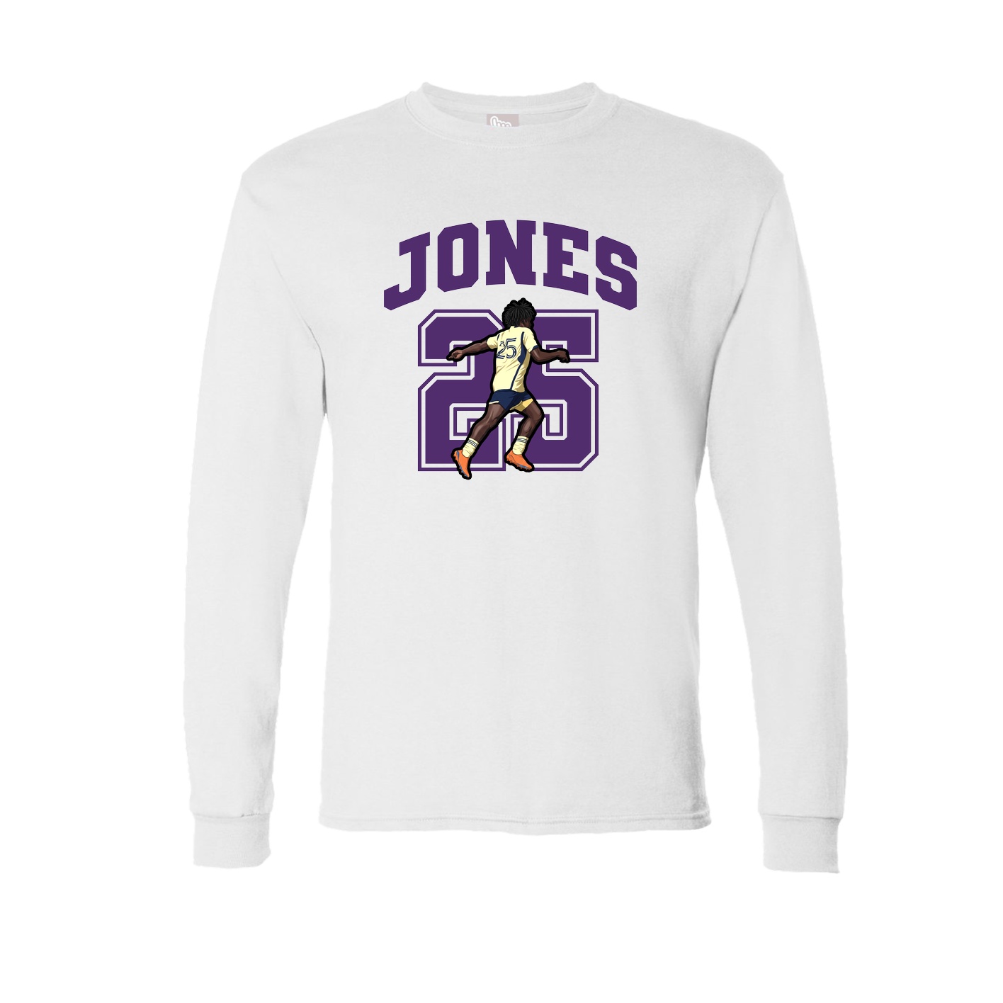 Long Sleeve Tee — Number in White