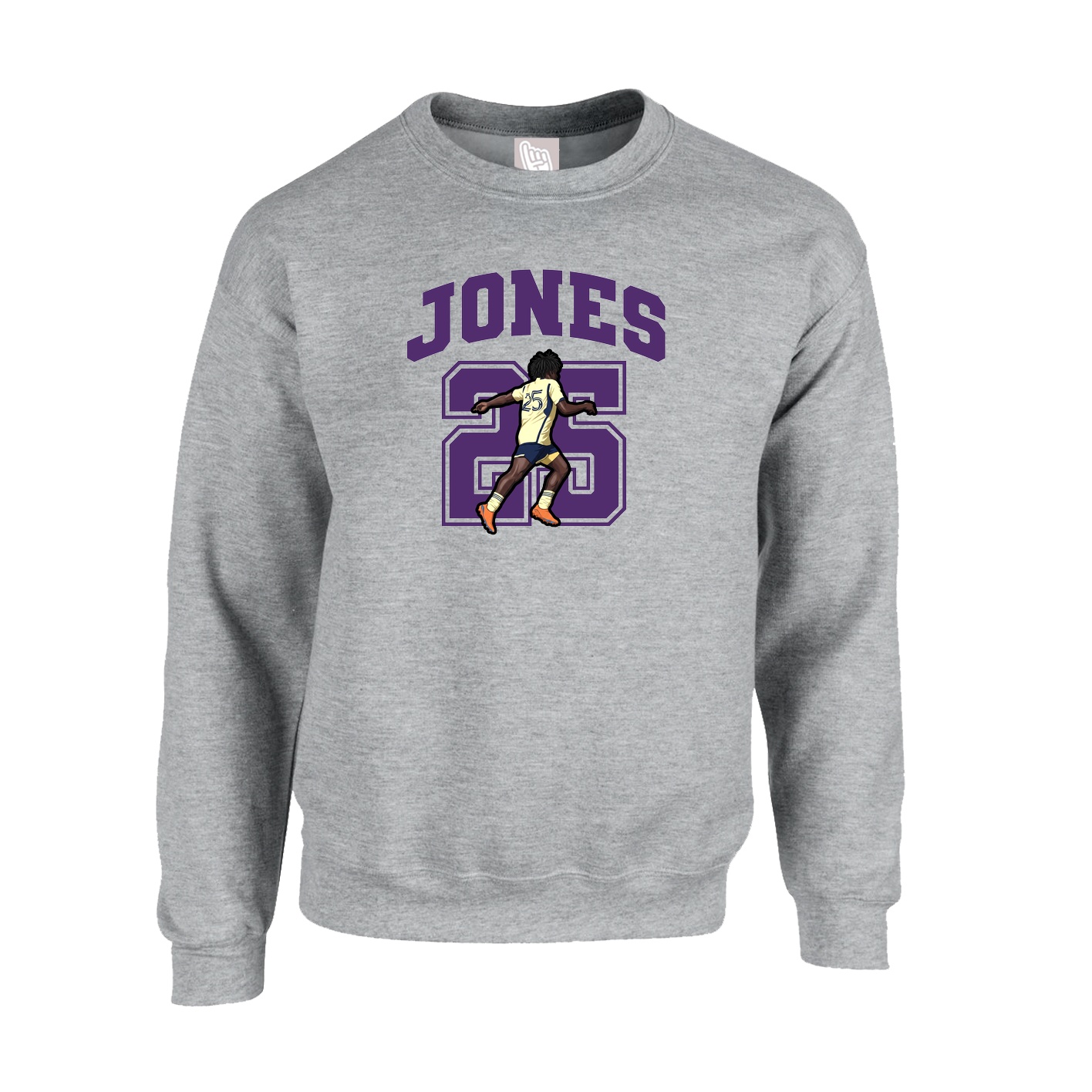 Fleece Crew — Number in Grey