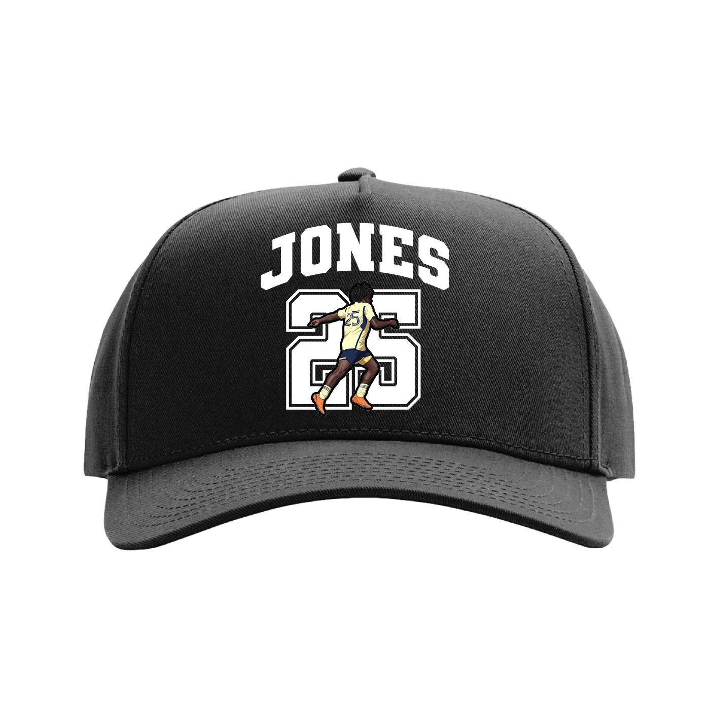 Full Fabric Five-Panel Champ Cap — Number in Black
