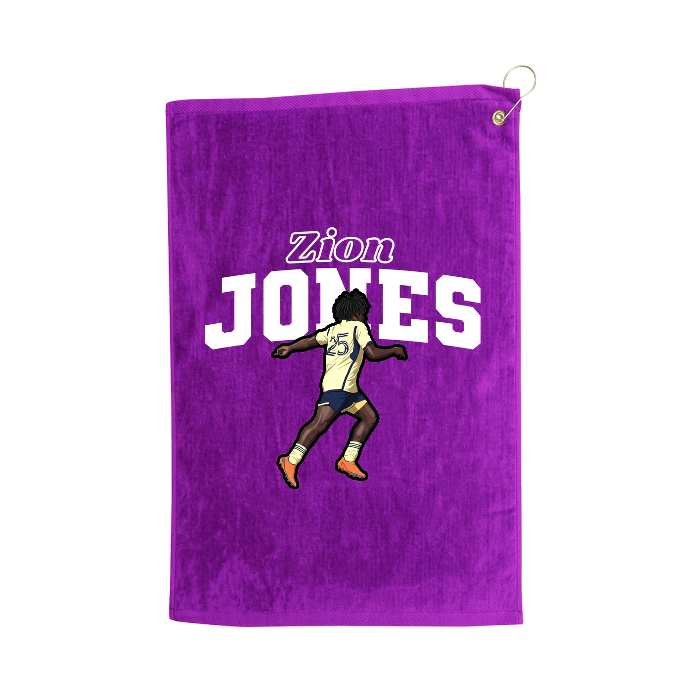 Golf Towel — Name Arch in Purple