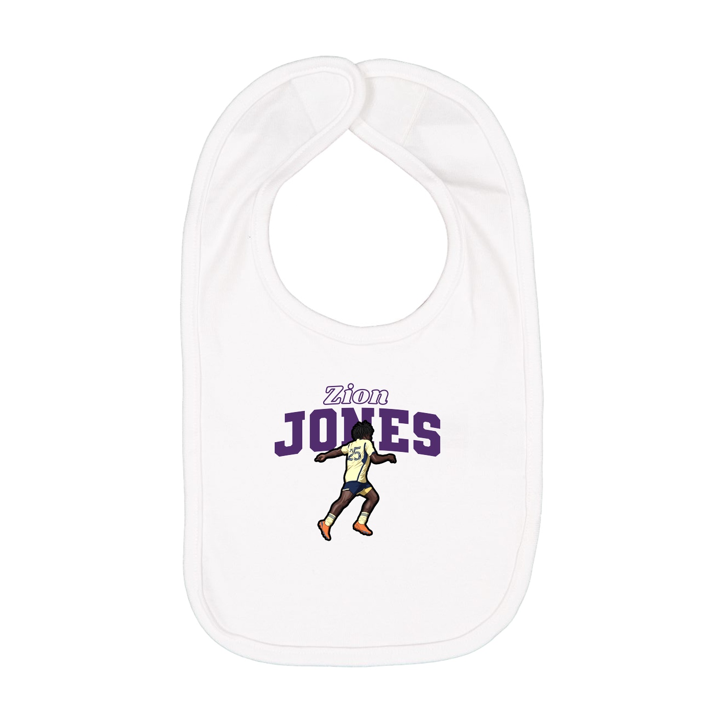 Infant Bib — Name Arch in White