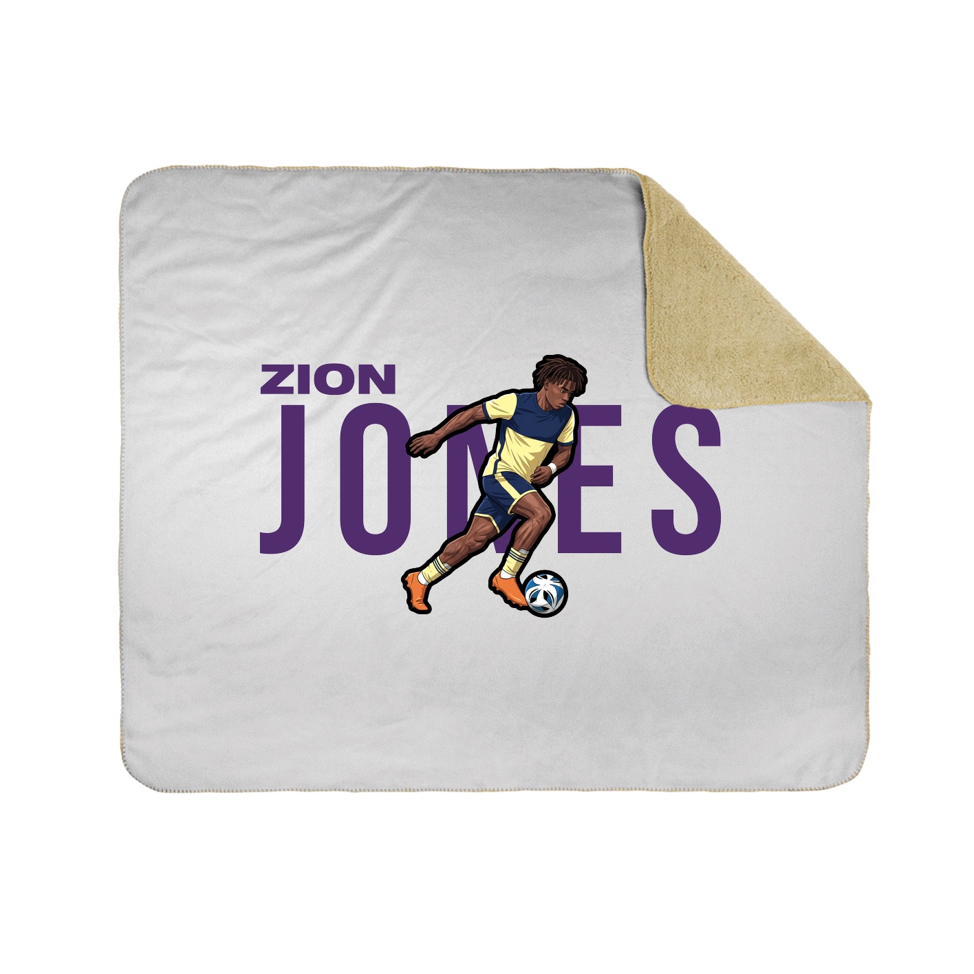 Throw Blanket — Player Name in White