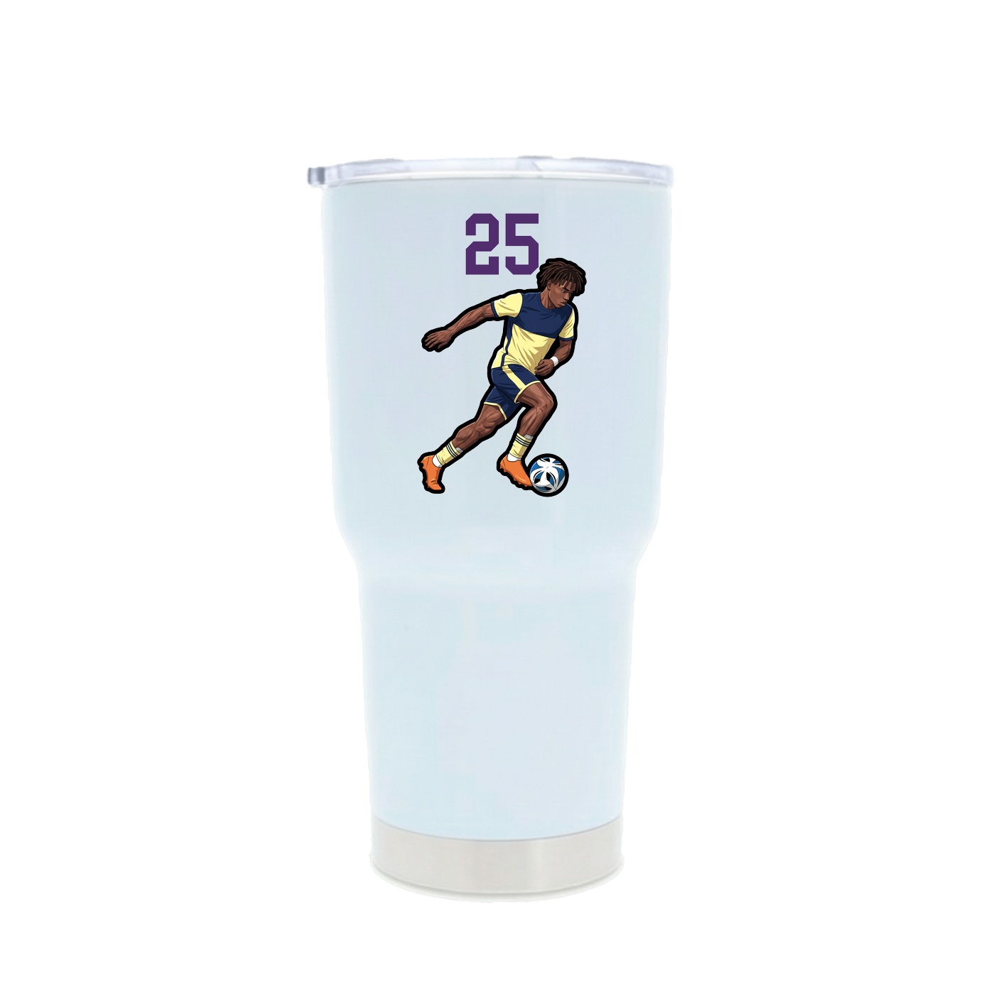 30oz Stainless Steel Tumbler — Number Top in White