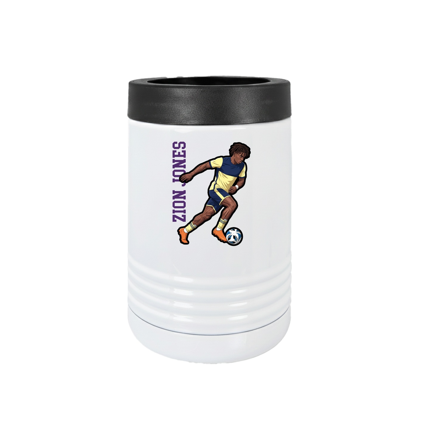 Beverage Holder — Name Vertical in White
