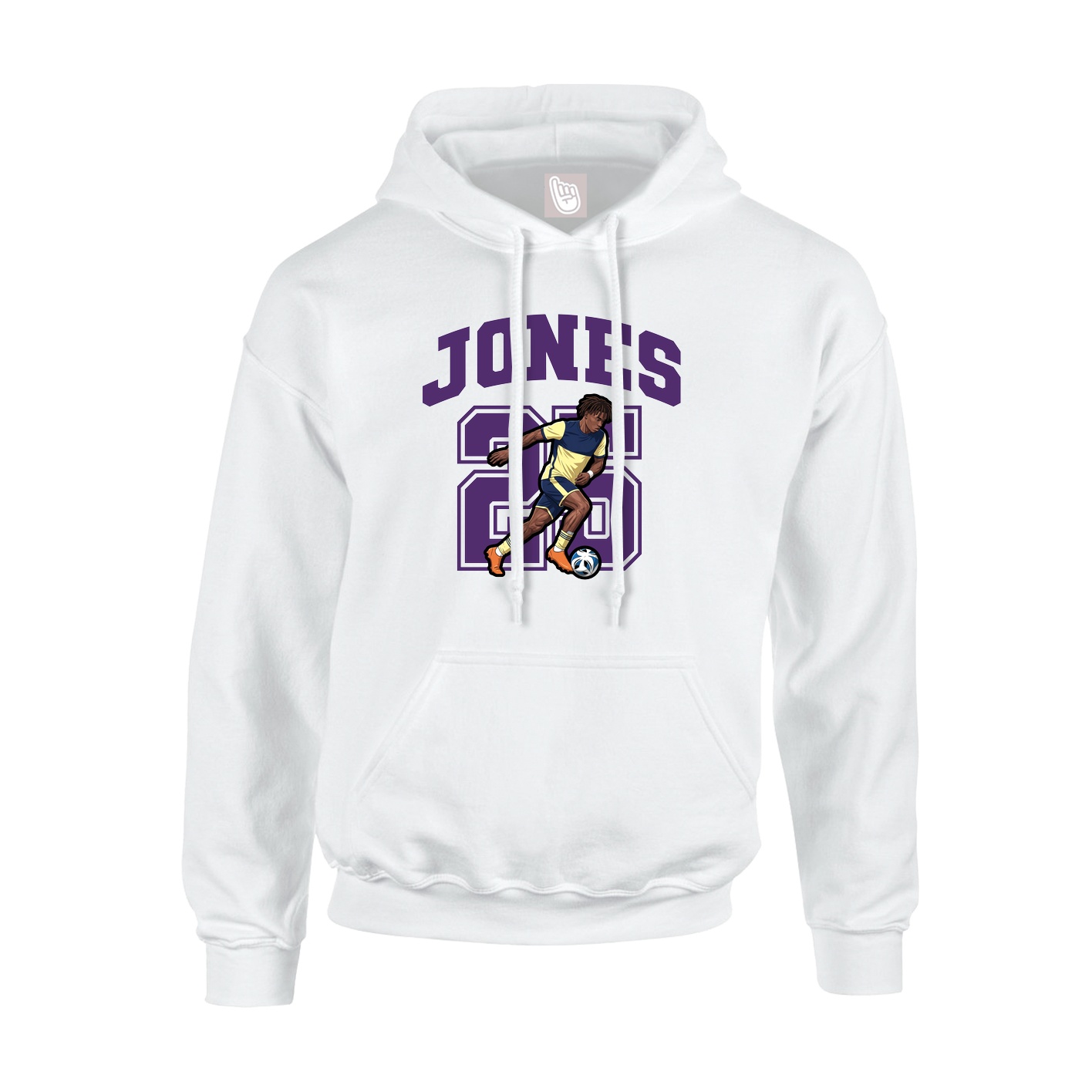 Youth Hoodie — Number in White