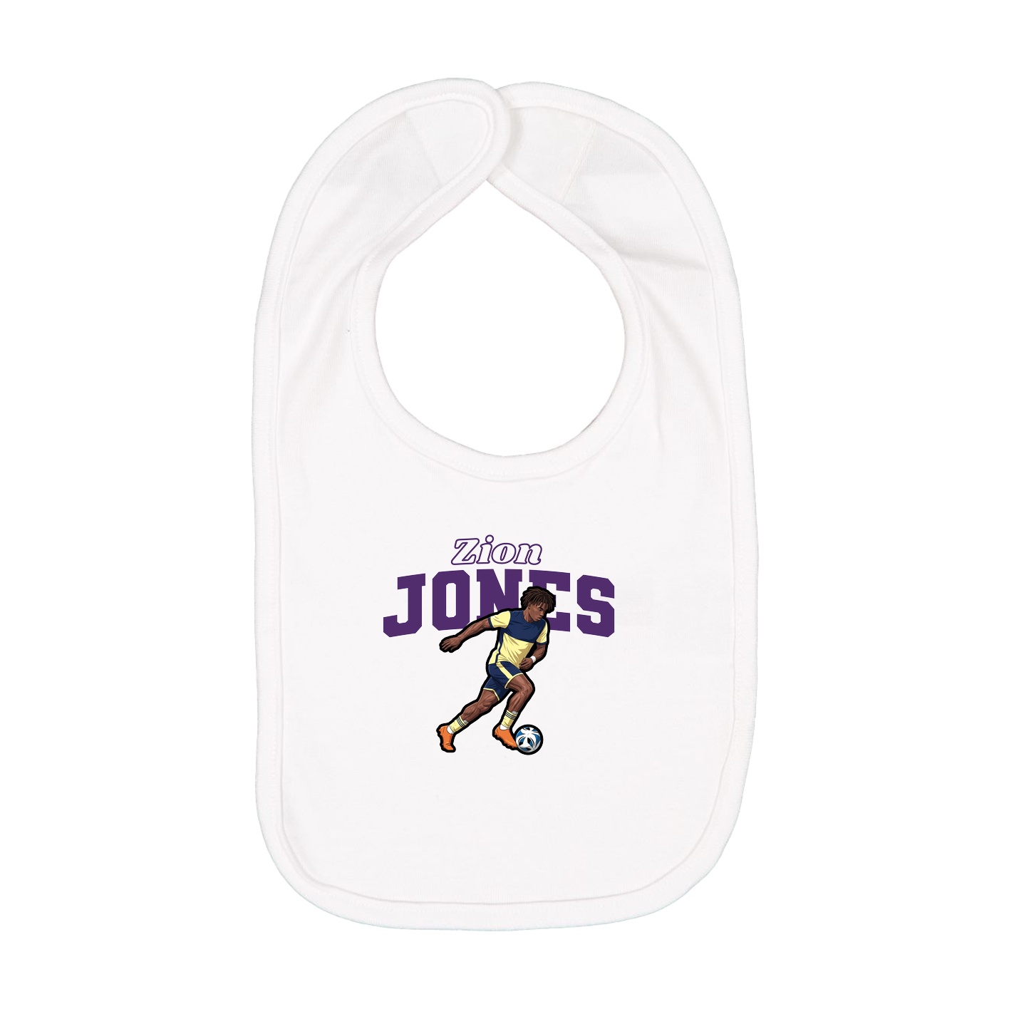 Infant Bib — Name Arch in White