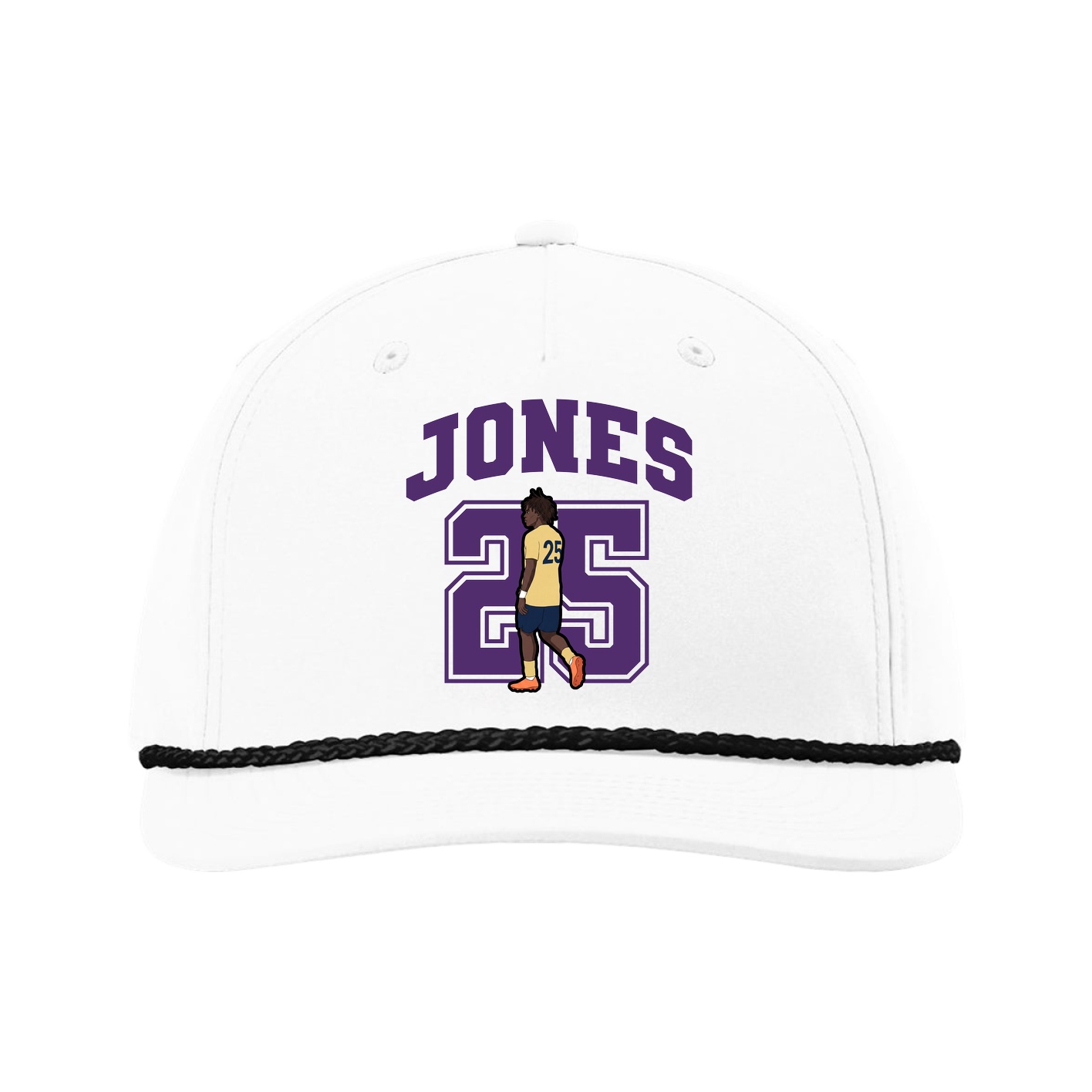 Five-Panel Classic Rope Cap — Number in White