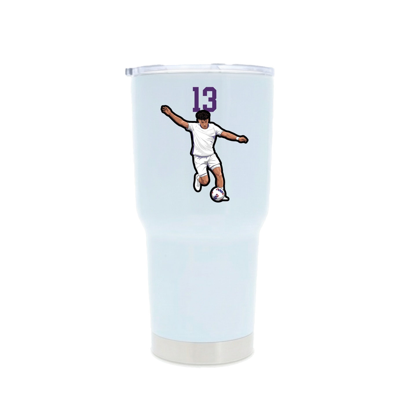 30oz Stainless Steel Tumbler — Number Top in White