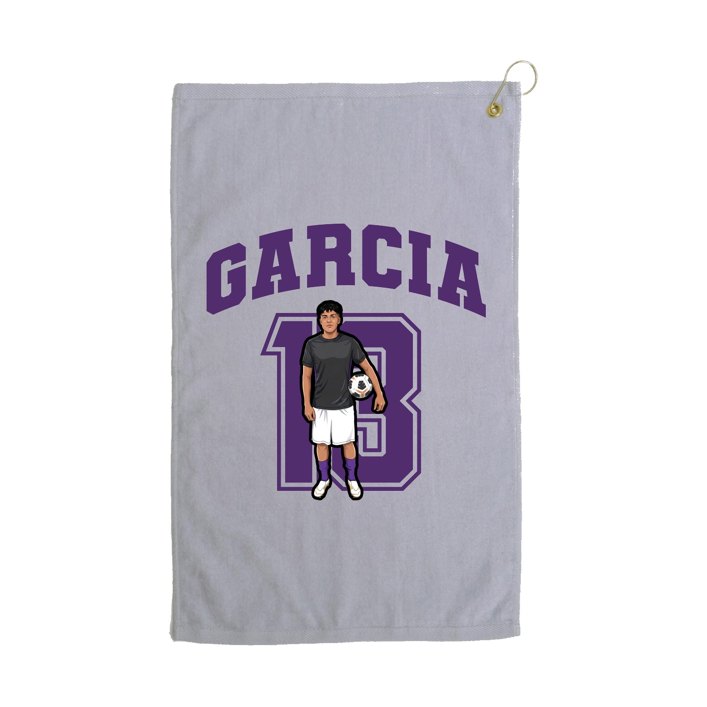 Golf Towel — Number in Grey