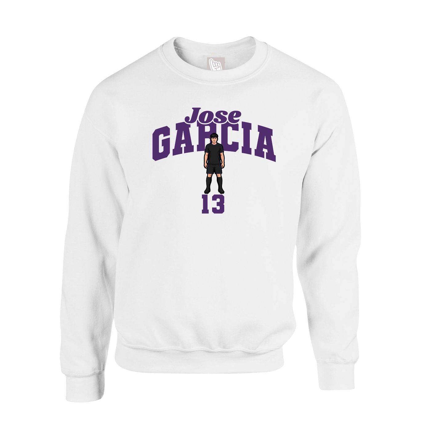 Fleece Crew — Signature Arch in White