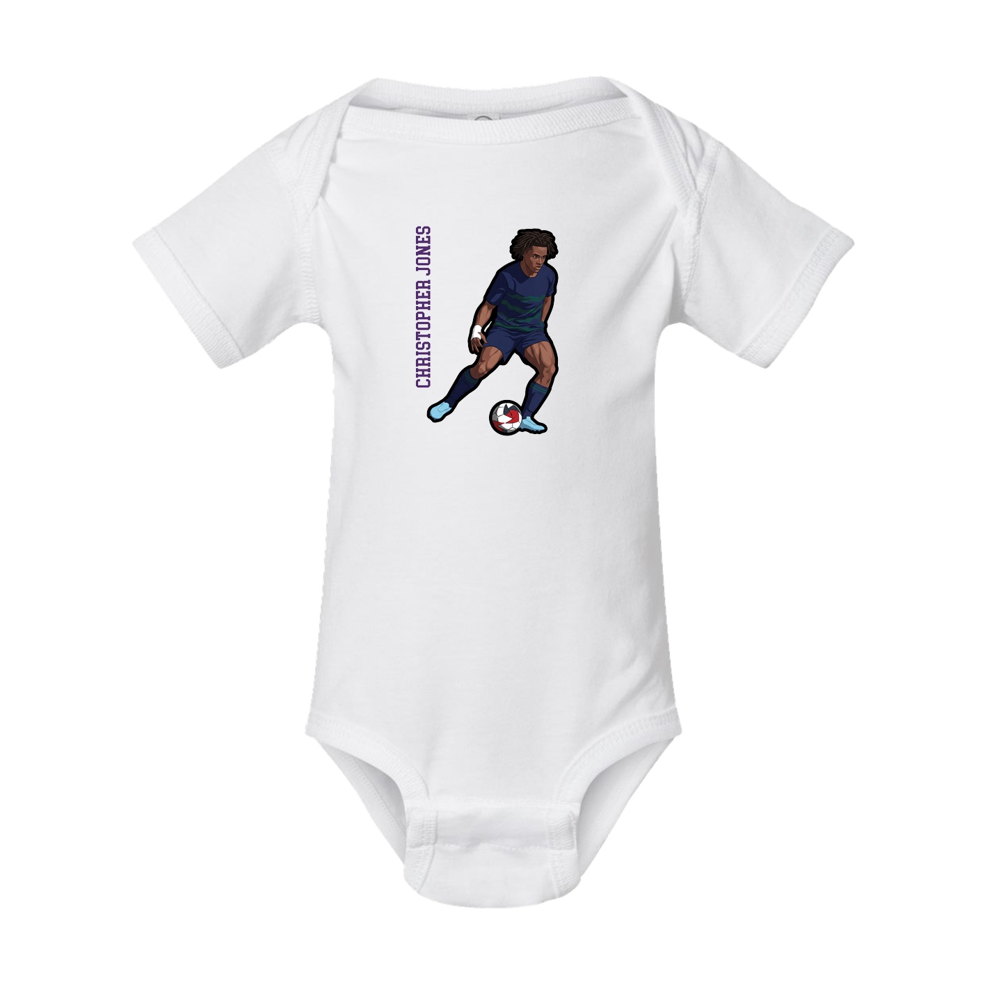 Baby Onesie — Name Vertical in White