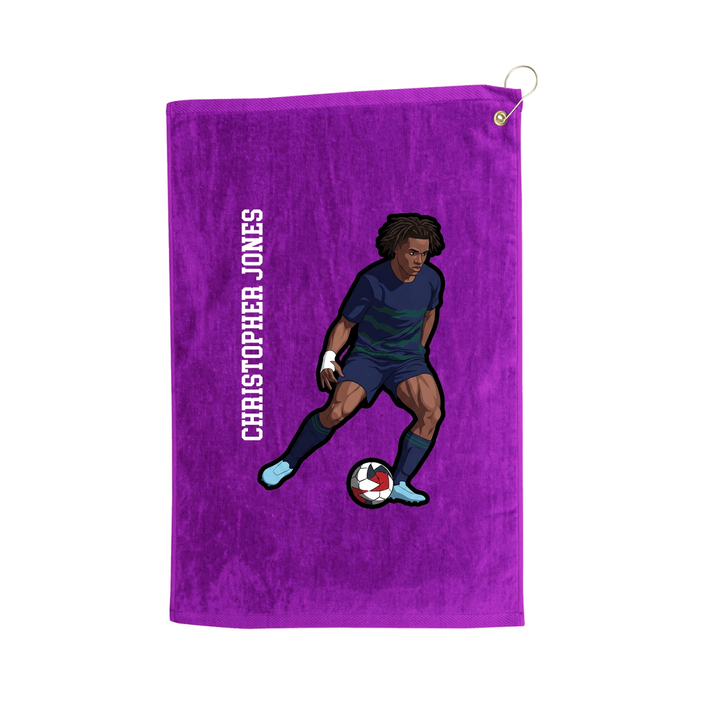 Golf Towel — Name Vertical in Purple