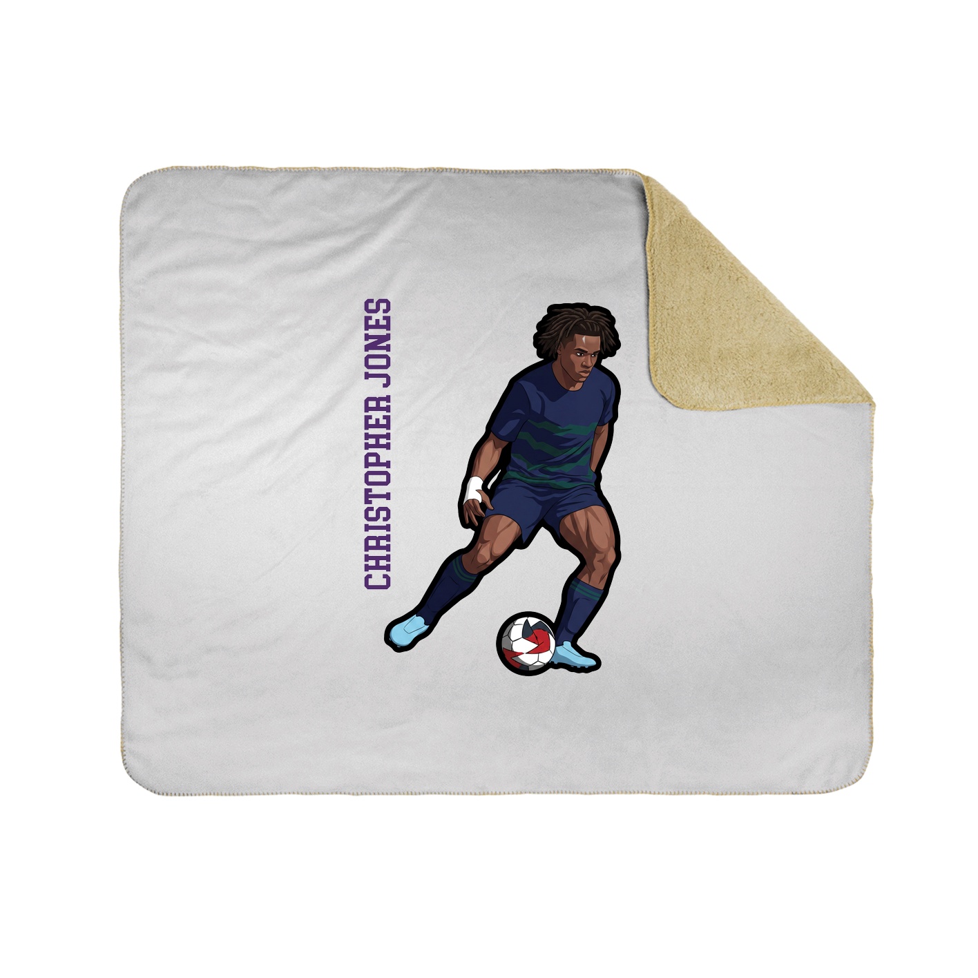 Throw Blanket — Name Vertical in White