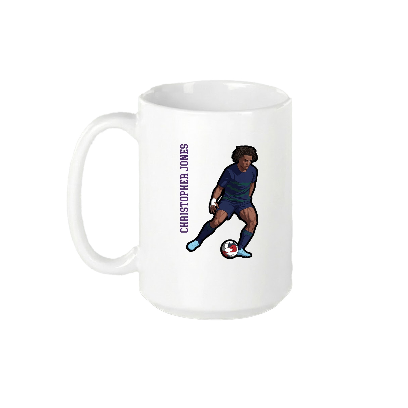 15oz Coffee Mug — Name Vertical in White
