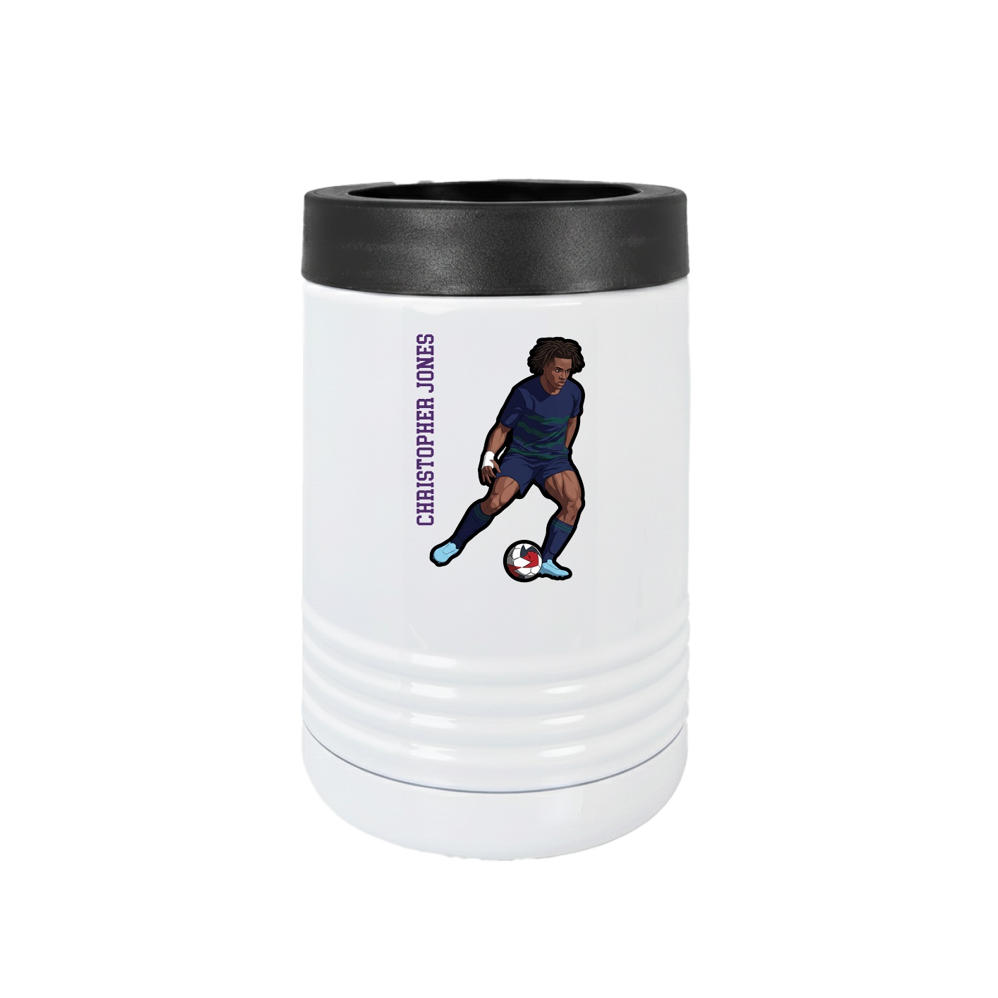 Beverage Holder — Name Vertical in White