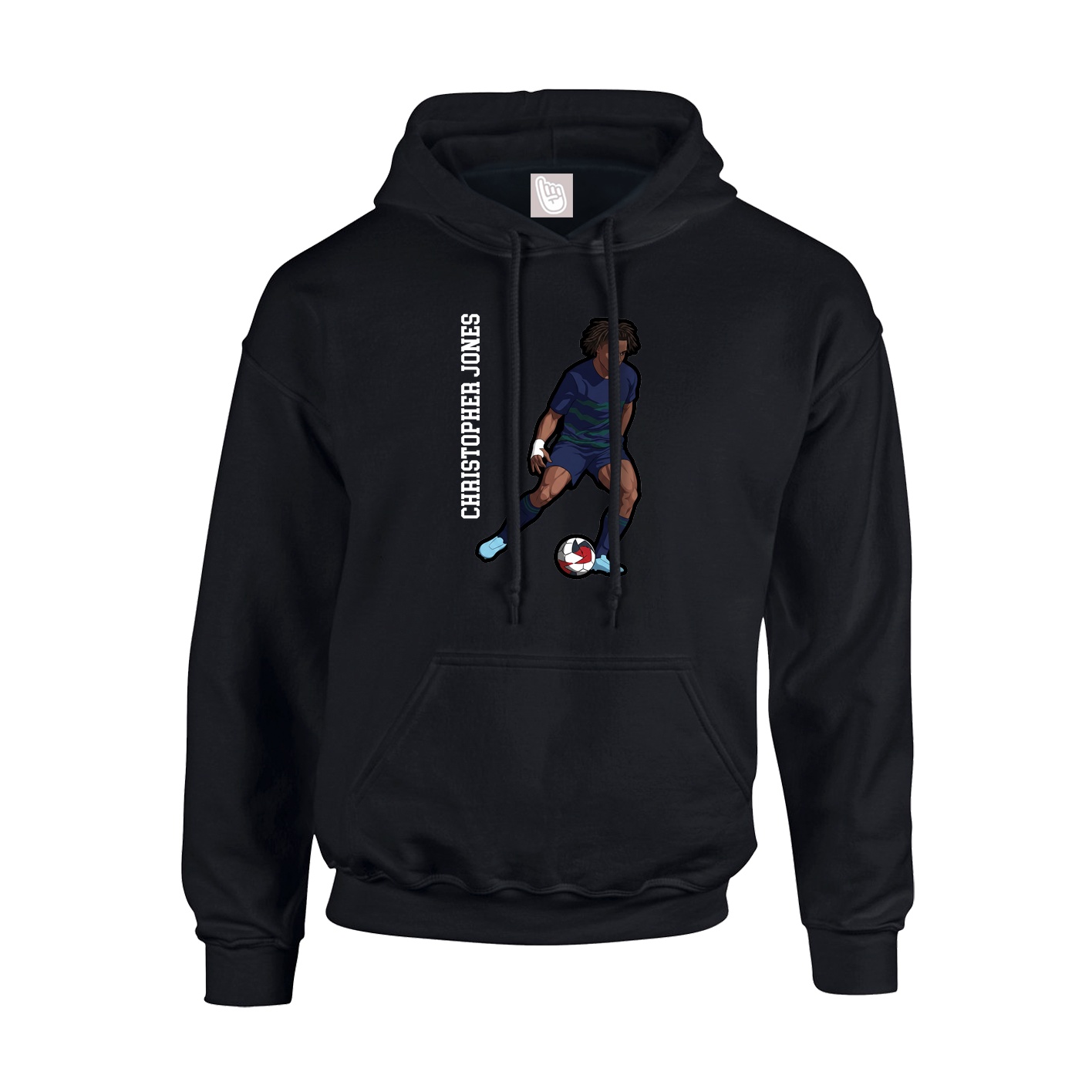 Youth Hoodie — Name Vertical in Black