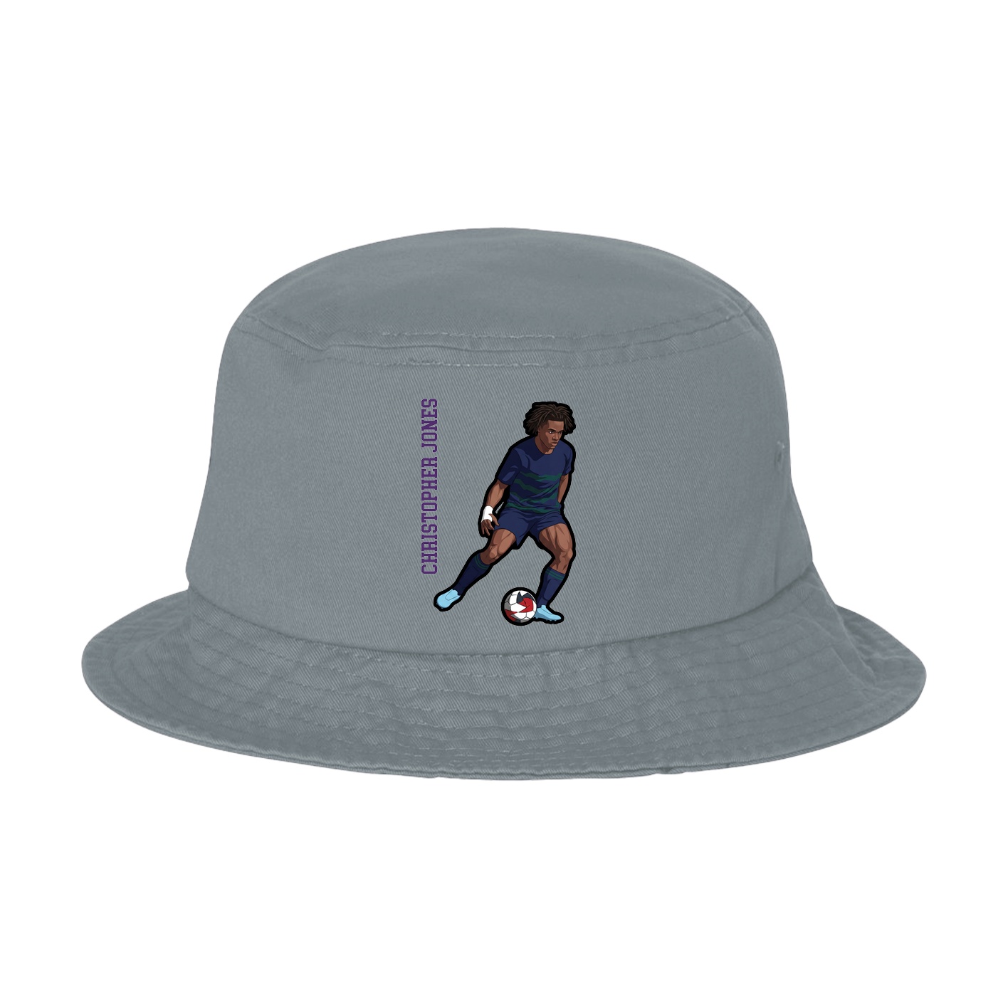 Bucket Cap — Name Vertical in Grey