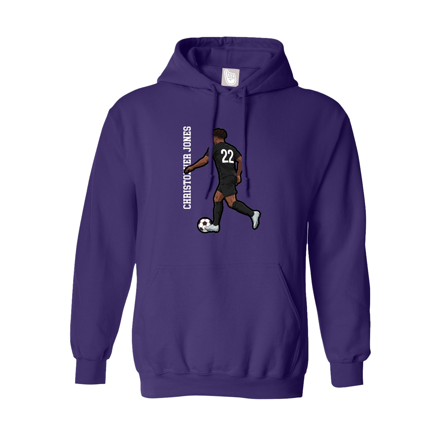 Hoodie — Name Vertical in Purple