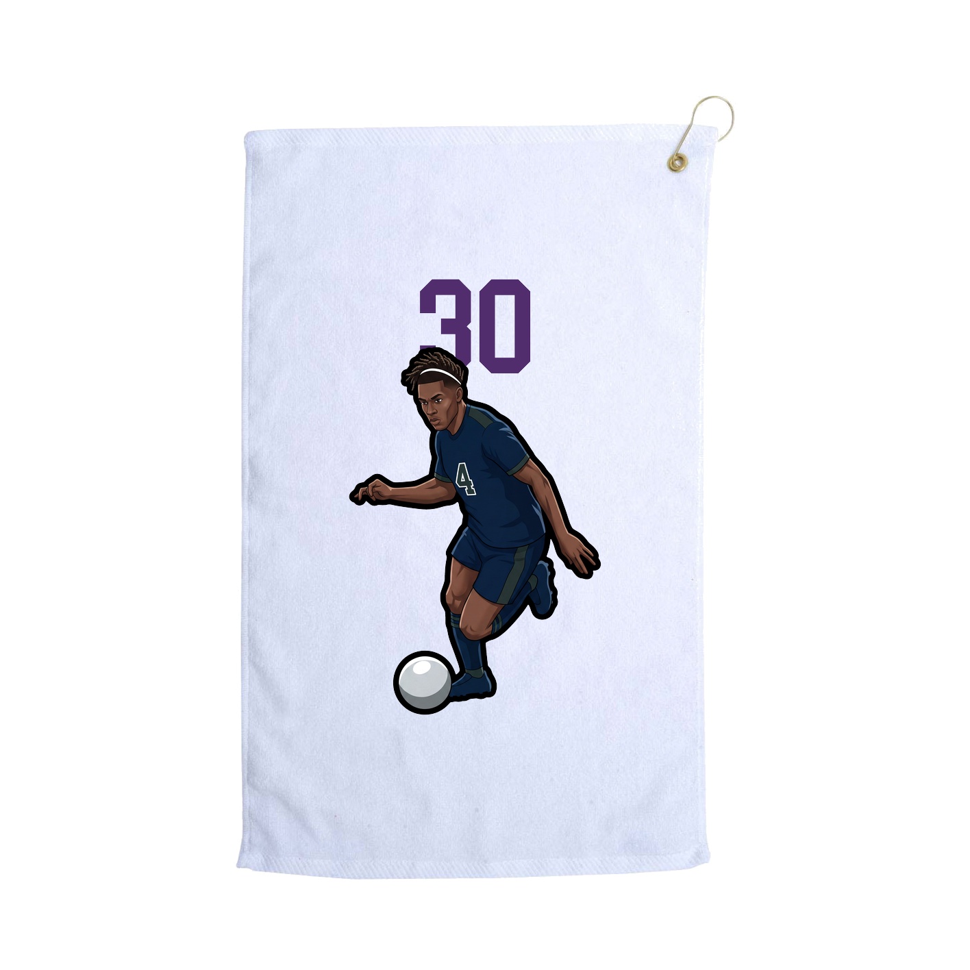 Golf Towel — Number Top in White