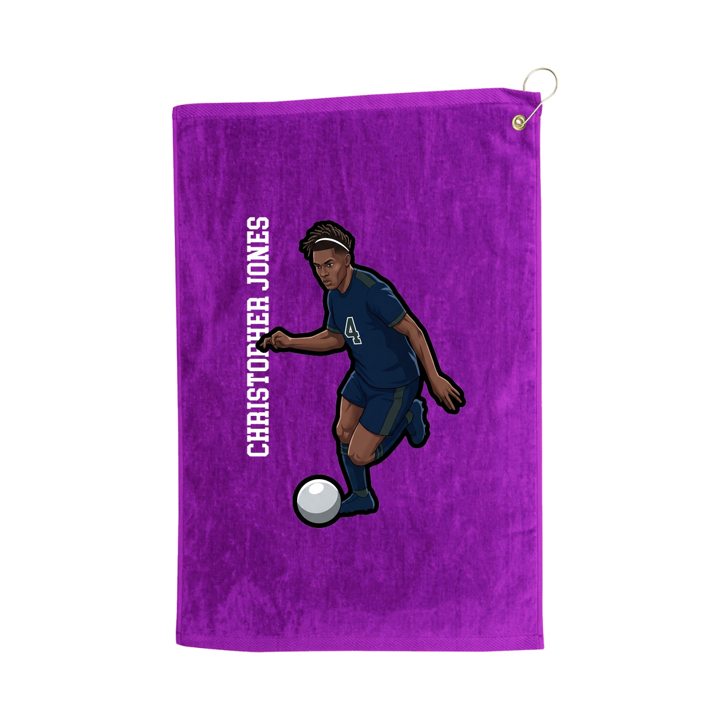 Golf Towel — Name Vertical in Purple
