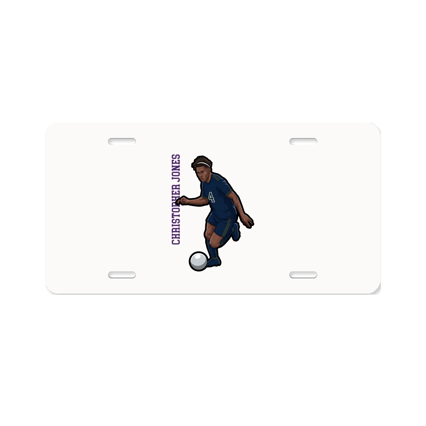 License Plate — Name Vertical in Classic