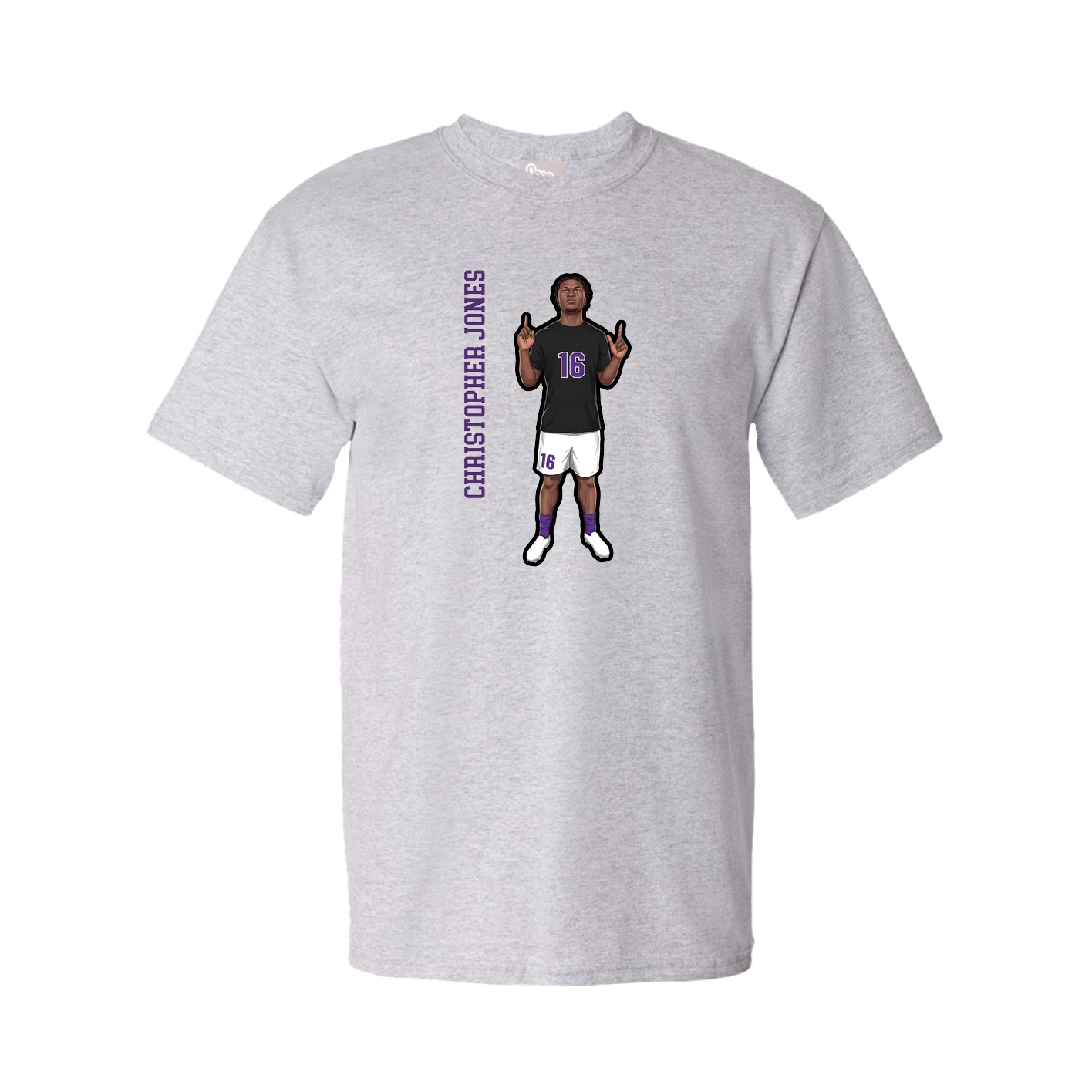 Tee — Name Vertical in Grey