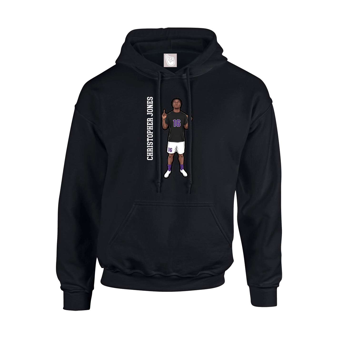 Hoodie — Name Vertical in Black