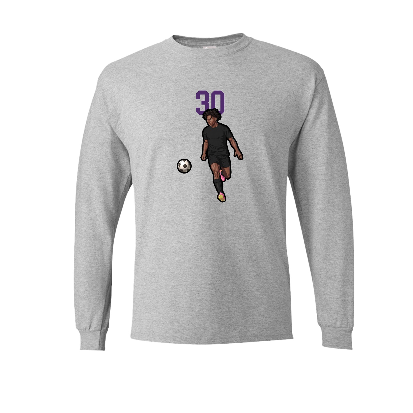 Long Sleeve Tee — Number Top in Grey