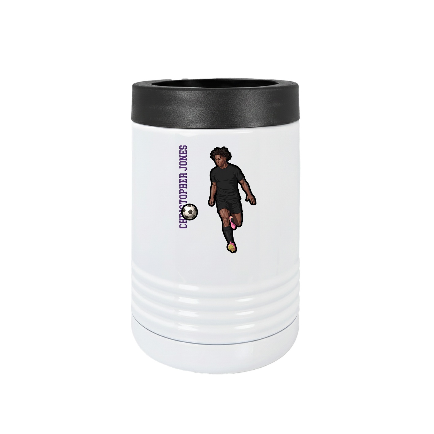 Beverage Holder — Name Vertical in White