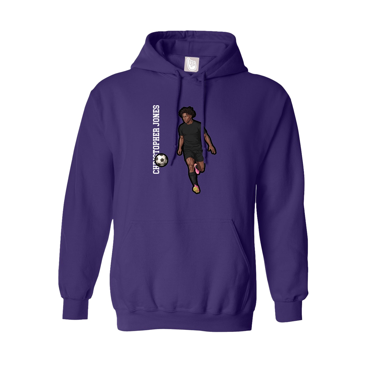 Hoodie — Name Vertical in Purple