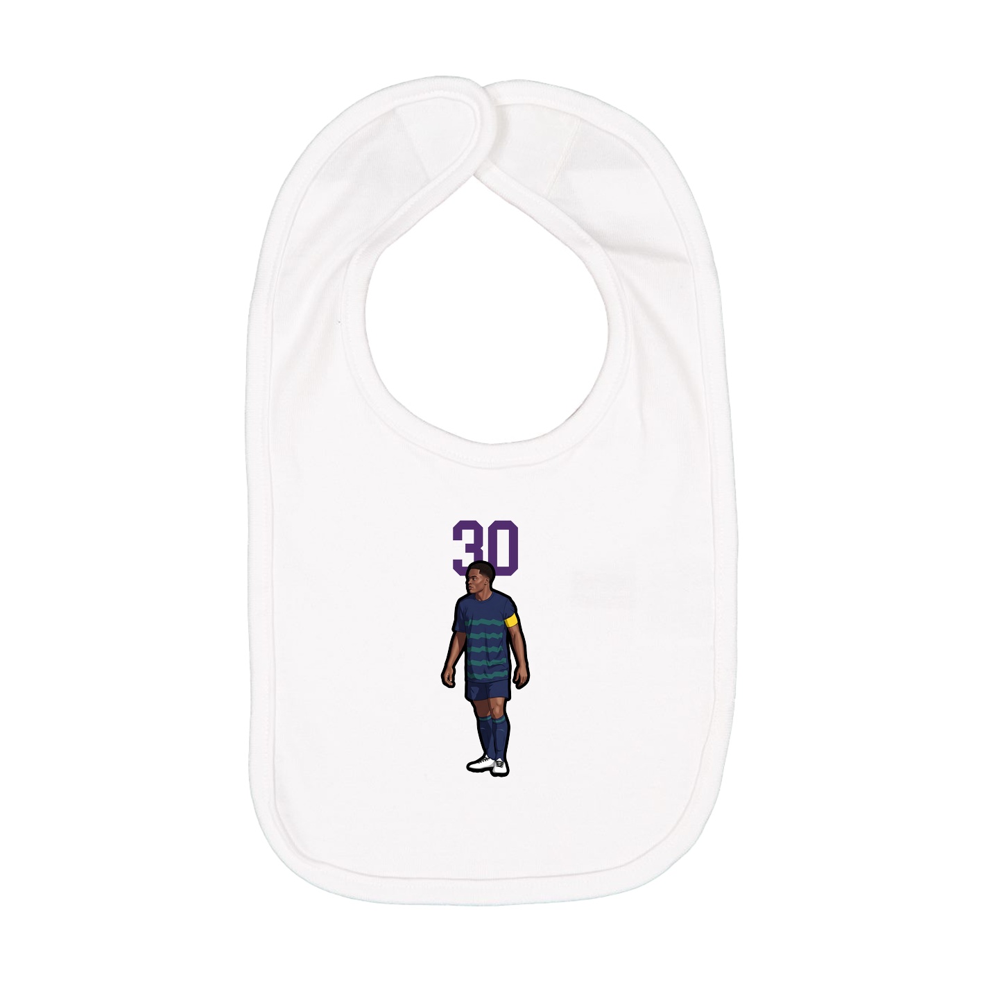 Infant Bib — Number Top in White