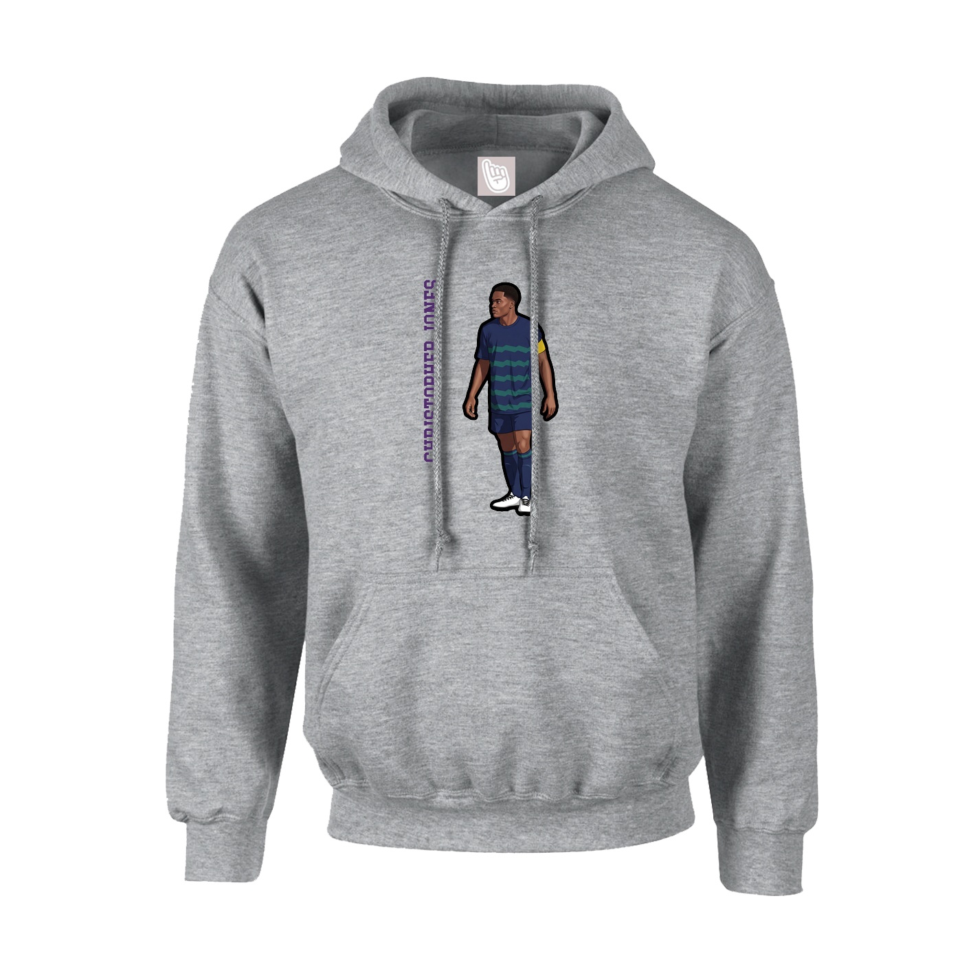 Youth Hoodie — Name Vertical in Grey