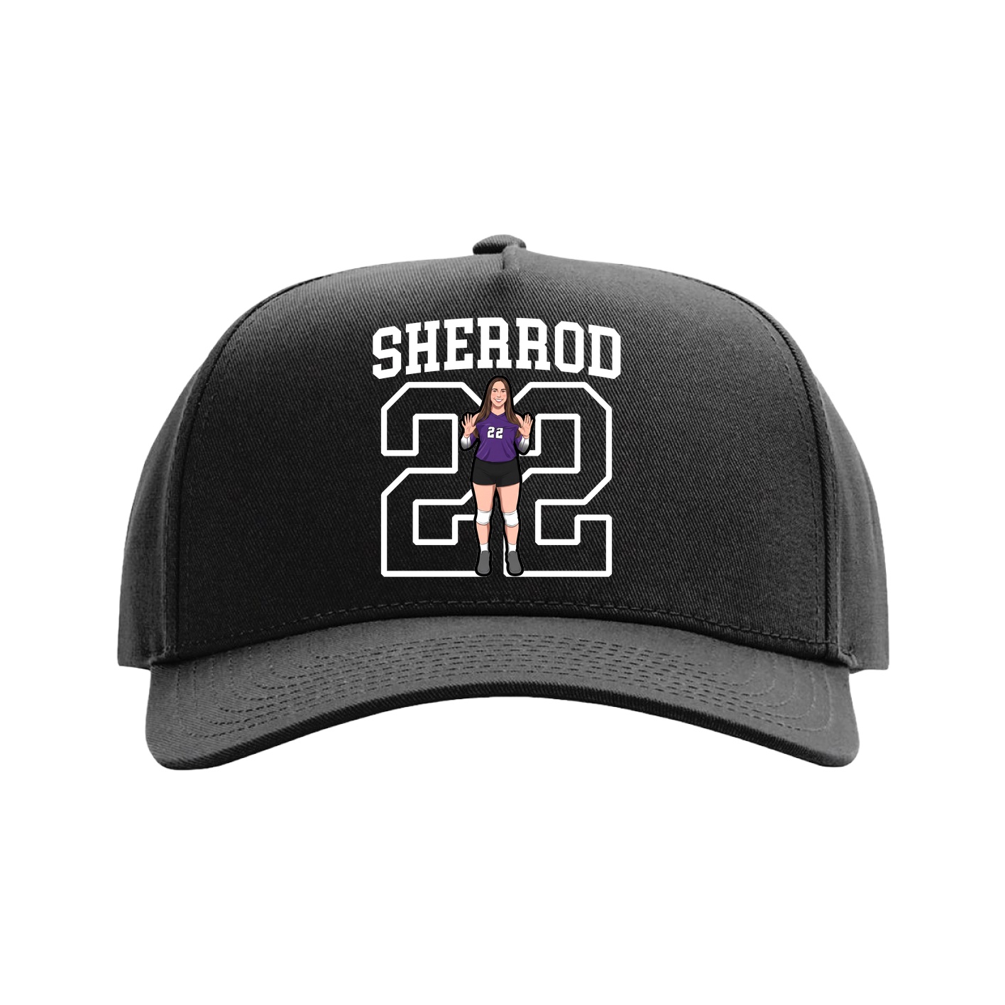 Full Fabric Five-Panel Champ Cap — Shirsey in Black