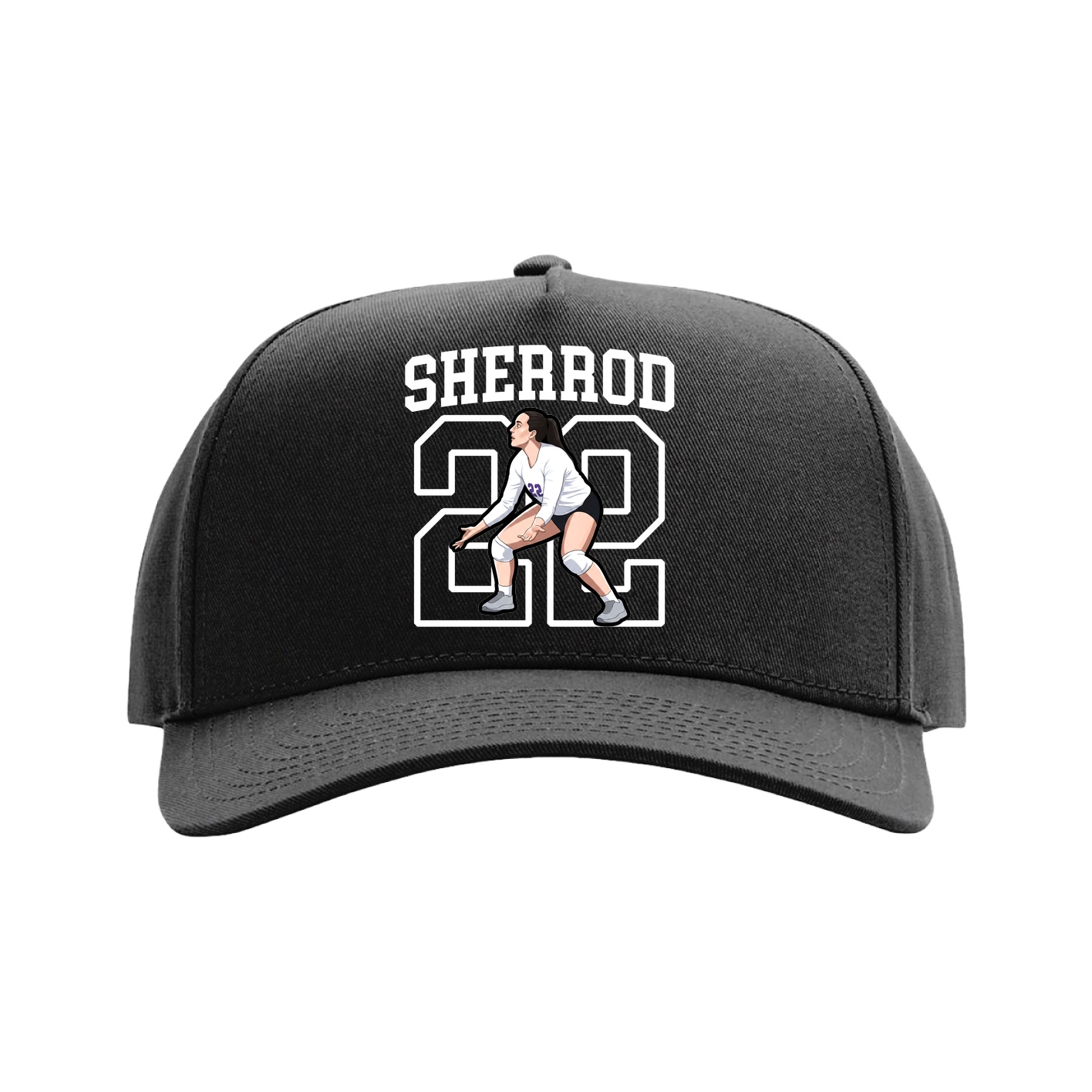 Full Fabric Five-Panel Champ Cap — Shirsey in Black