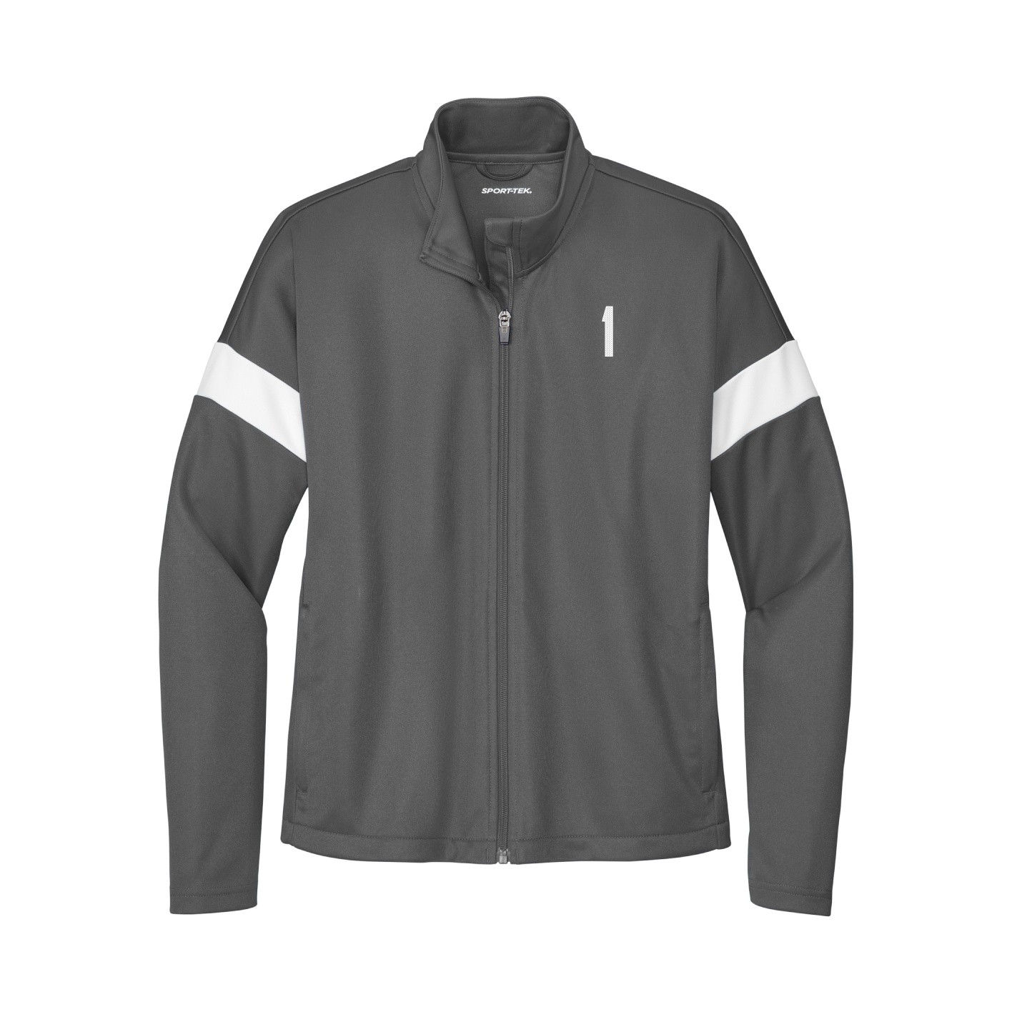 Womens Team Travel Full-Zip Jacket — Front Shirsy in Gray/White