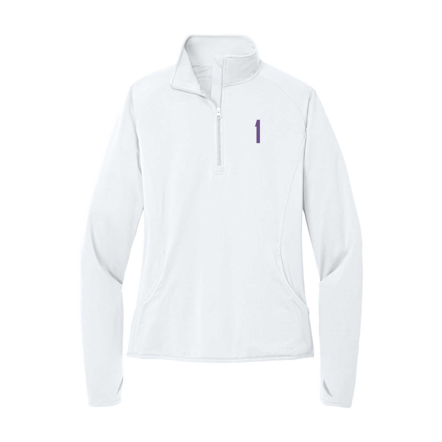 Women's Q-Zip Pullover — Front Shirsy in White