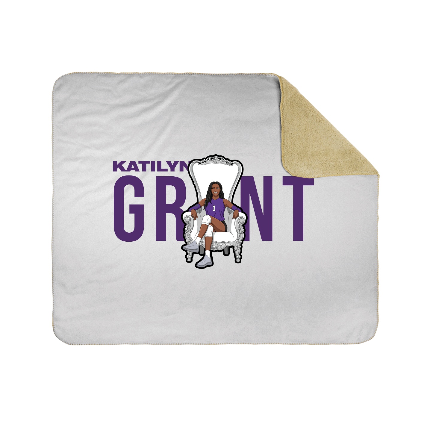 Throw Blanket — Player Name in White
