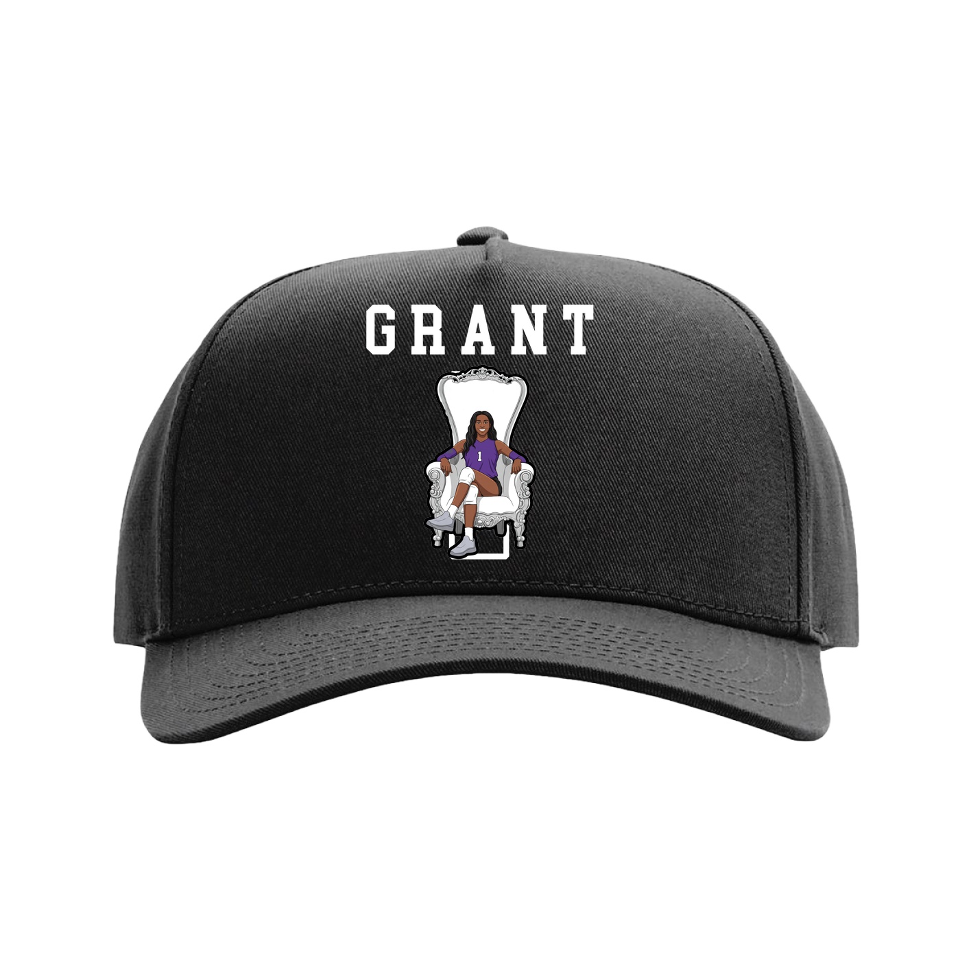 Full Fabric Five-Panel Champ Cap — Shirsey in Black