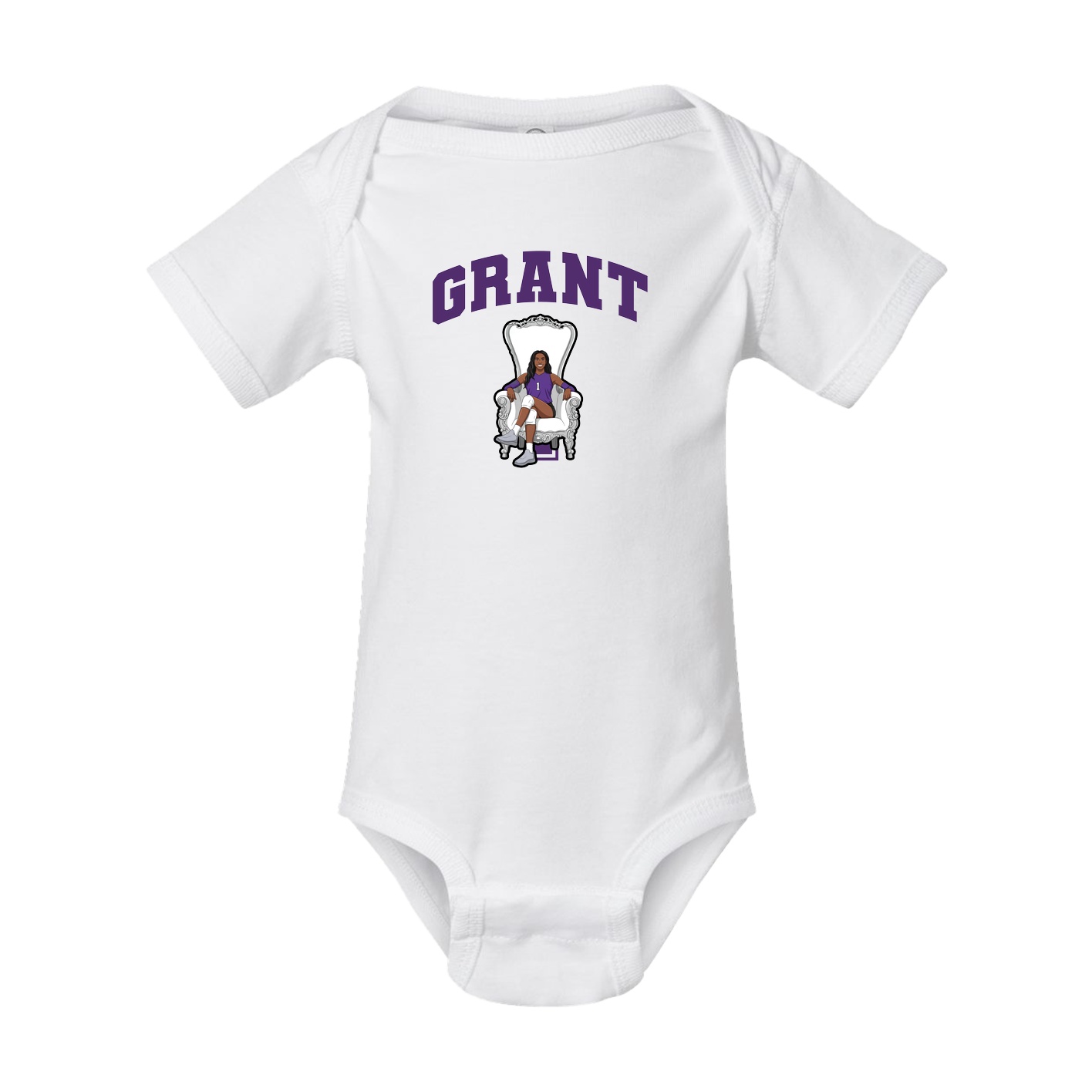 Baby Onesie — Number in White
